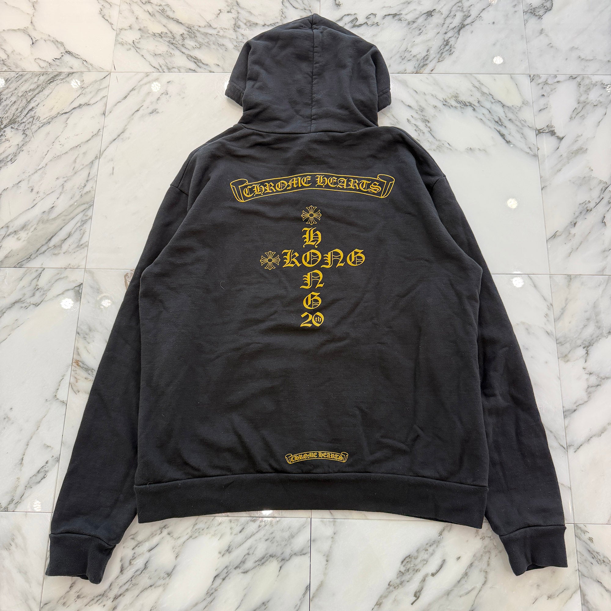 CHROME HEARTS Hong Kong Limited Back Scroll And Logo Cross Pullover Hoodie Size S クロムハーツ 香港限定 バックスクロール＆ロゴクロスプルオーバーフーディー サイズS