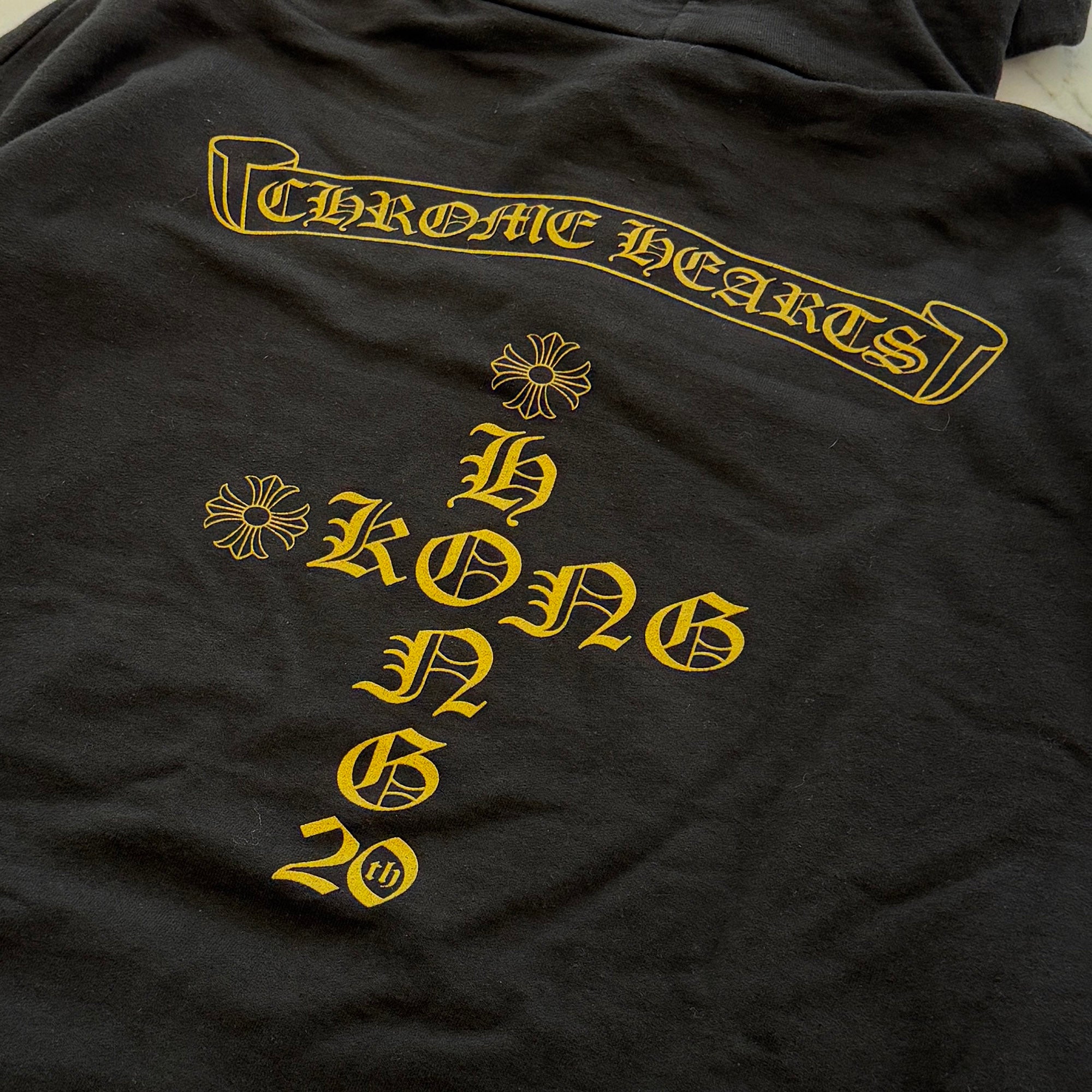 CHROME HEARTS Hong Kong Limited Back Scroll And Logo Cross Pullover Hoodie Size S クロムハーツ 香港限定 バックスクロール＆ロゴクロスプルオーバーフーディー サイズS