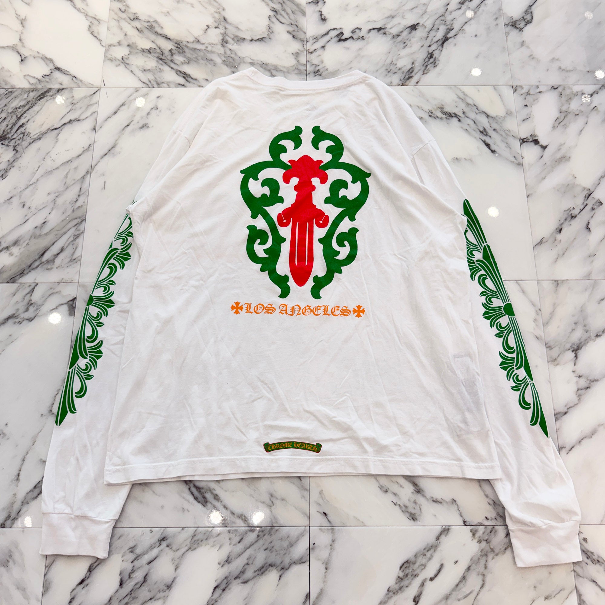 CHROME HEARTS Los Angeles Limited Vine Dagger Print Long Sleeve Tee Size XXL クロムハーツ ロサンゼルス限定 ヴァインダガー プリントロングスリーブTシャツ サイズ XXL
