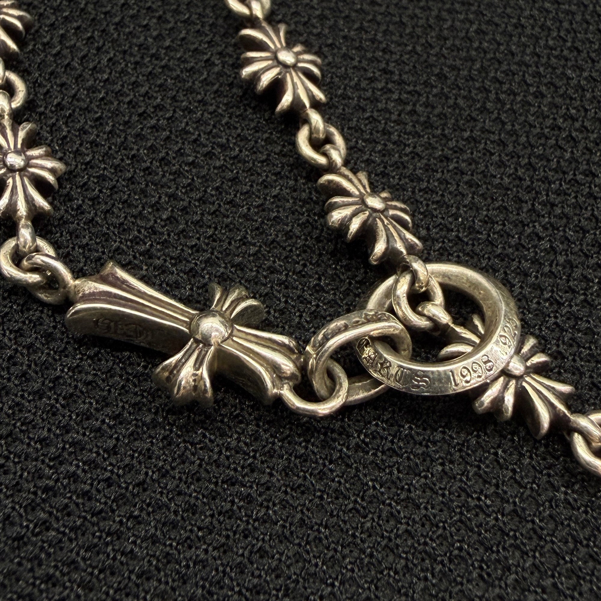 CHROME HEARTS Rosary Chalk CH Plus Chain Necklace クロムハ―ツ ロザリオ チョーク CHプラス チェーン ネックレス