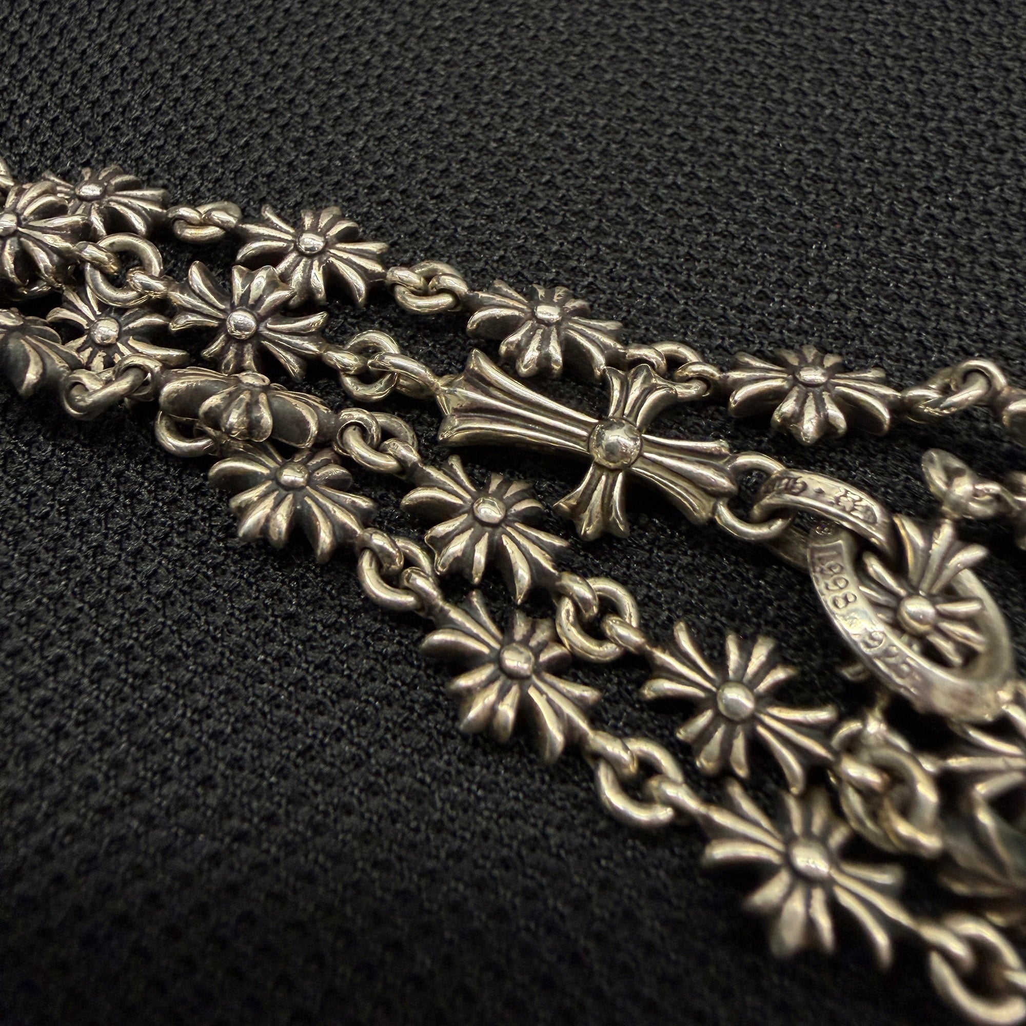 CHROME HEARTS Rosary Chalk CH Plus Chain Necklace クロムハ―ツ ロザリオ チョーク CHプラス チェーン ネックレス