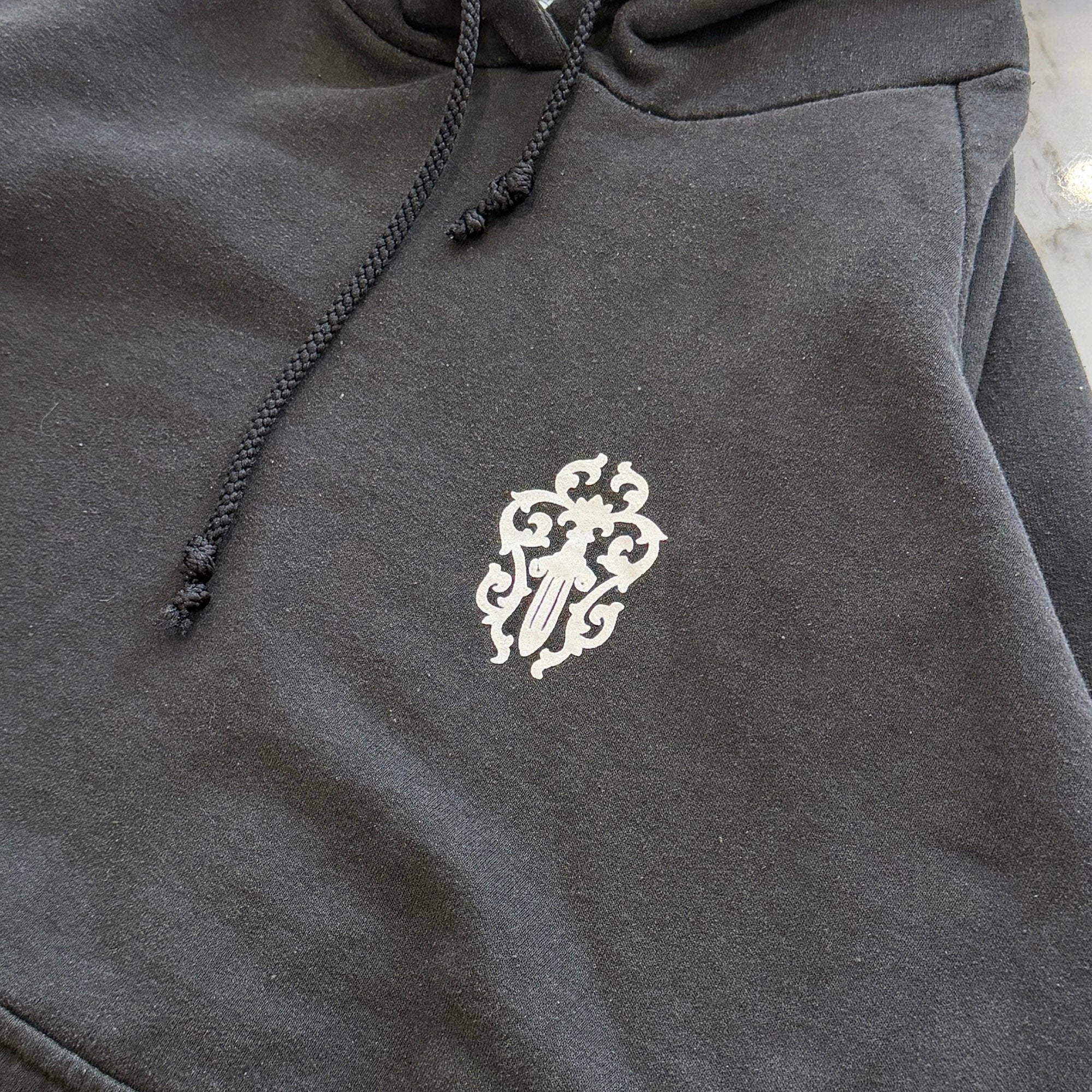 CHROME HEARTS FUCK YOU Vine Dagger Arm CH Cross Thermal Pullover Hoodie Size S クロムハーツ ファックユー ヴァインダガー 袖 CHクロス サーマル プルオーバーフーディ サイズS