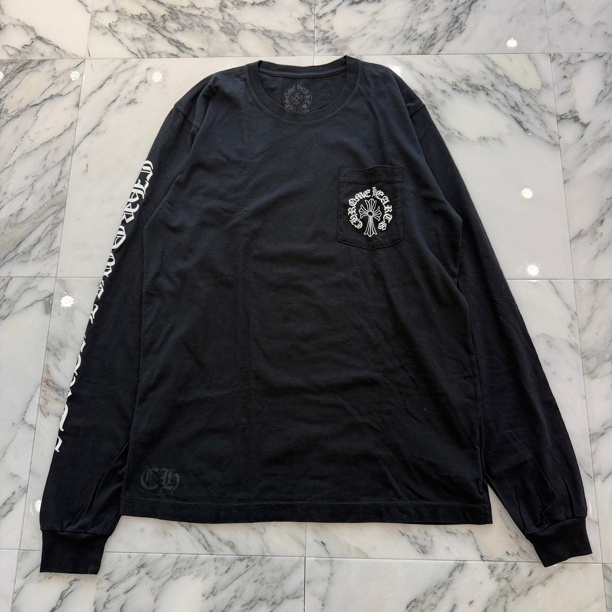 CHROME HEARTS Back Horseshoe × Hailey Cross Print Long Sleeve Tee Size L クロムハーツ バック ホースシュー × ヘイリークロス プリント ロングスリーブTシャツ サイズL