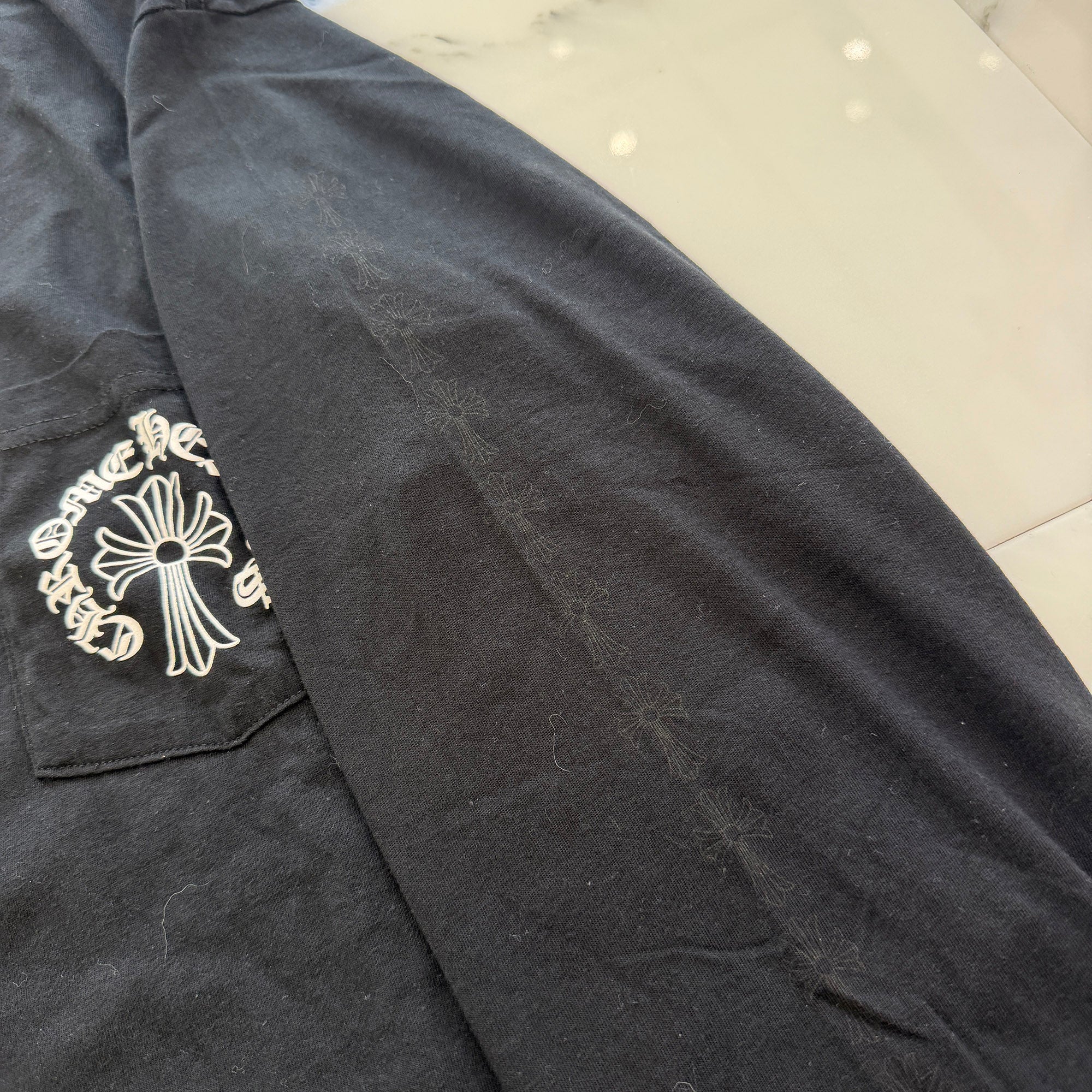 CHROME HEARTS Back Horseshoe × Hailey Cross Print Long Sleeve Tee Size L クロムハーツ バック ホースシュー × ヘイリークロス プリント ロングスリーブTシャツ サイズL