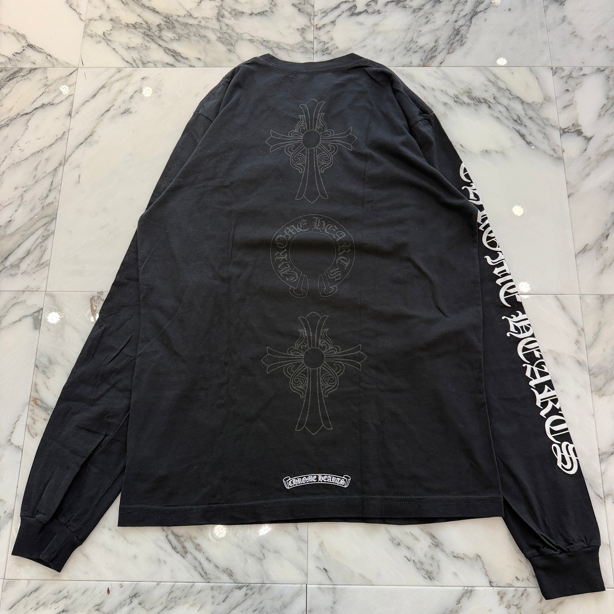 CHROME HEARTS Back Horseshoe × Hailey Cross Print Long Sleeve Tee Size L クロムハーツ バック ホースシュー × ヘイリークロス プリント ロングスリーブTシャツ サイズL