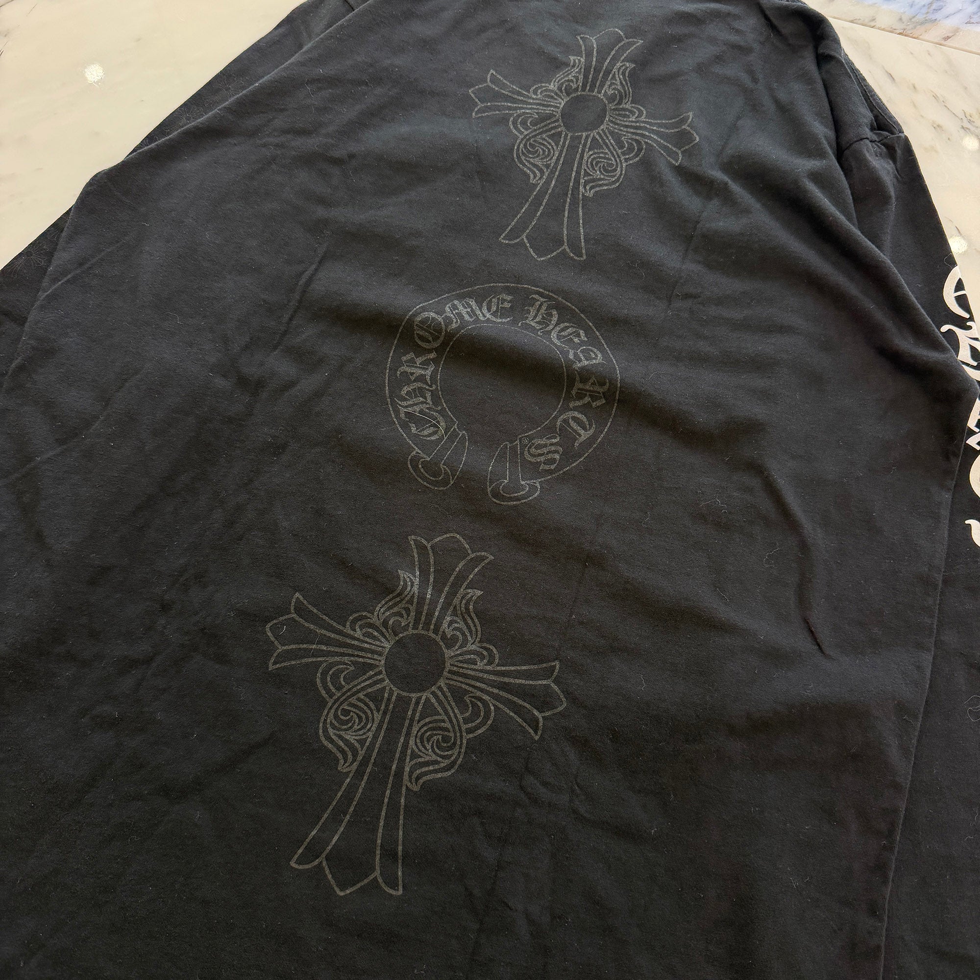 CHROME HEARTS Back Horseshoe × Hailey Cross Print Long Sleeve Tee Size L クロムハーツ バック ホースシュー × ヘイリークロス プリント ロングスリーブTシャツ サイズL
