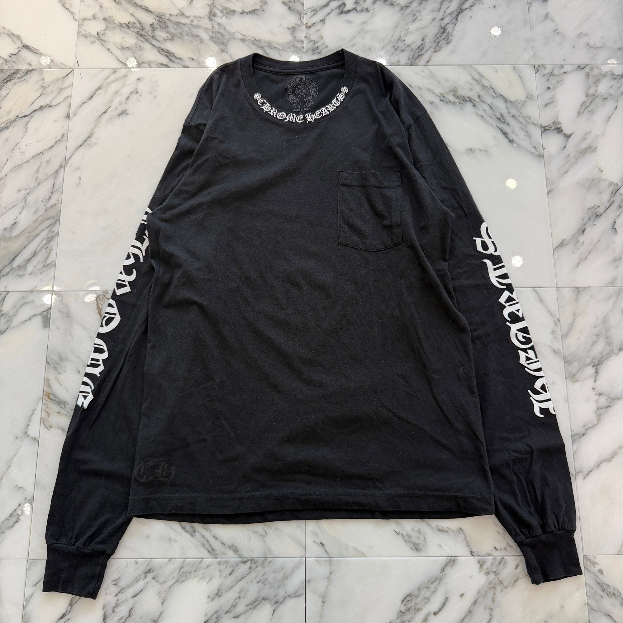 CHROME HEARTS Neck Logo Long Sleeve Tee Size L クロムハーツ ネックロゴ ロングスリーブ Tシャツ サイズL