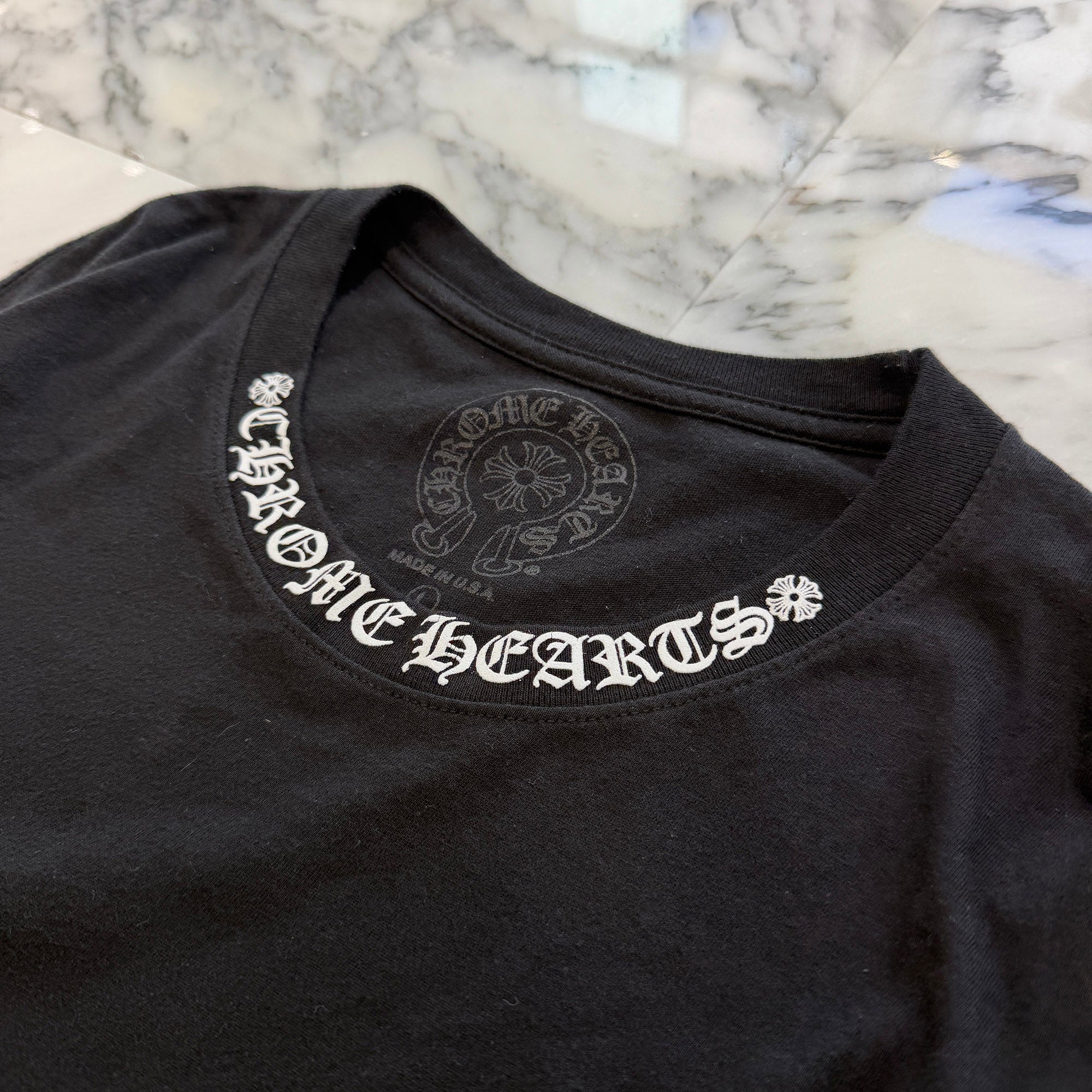 CHROME HEARTS Neck Logo Long Sleeve Tee Size L クロムハーツ ネックロゴ ロングスリーブ Tシャツ サイズL