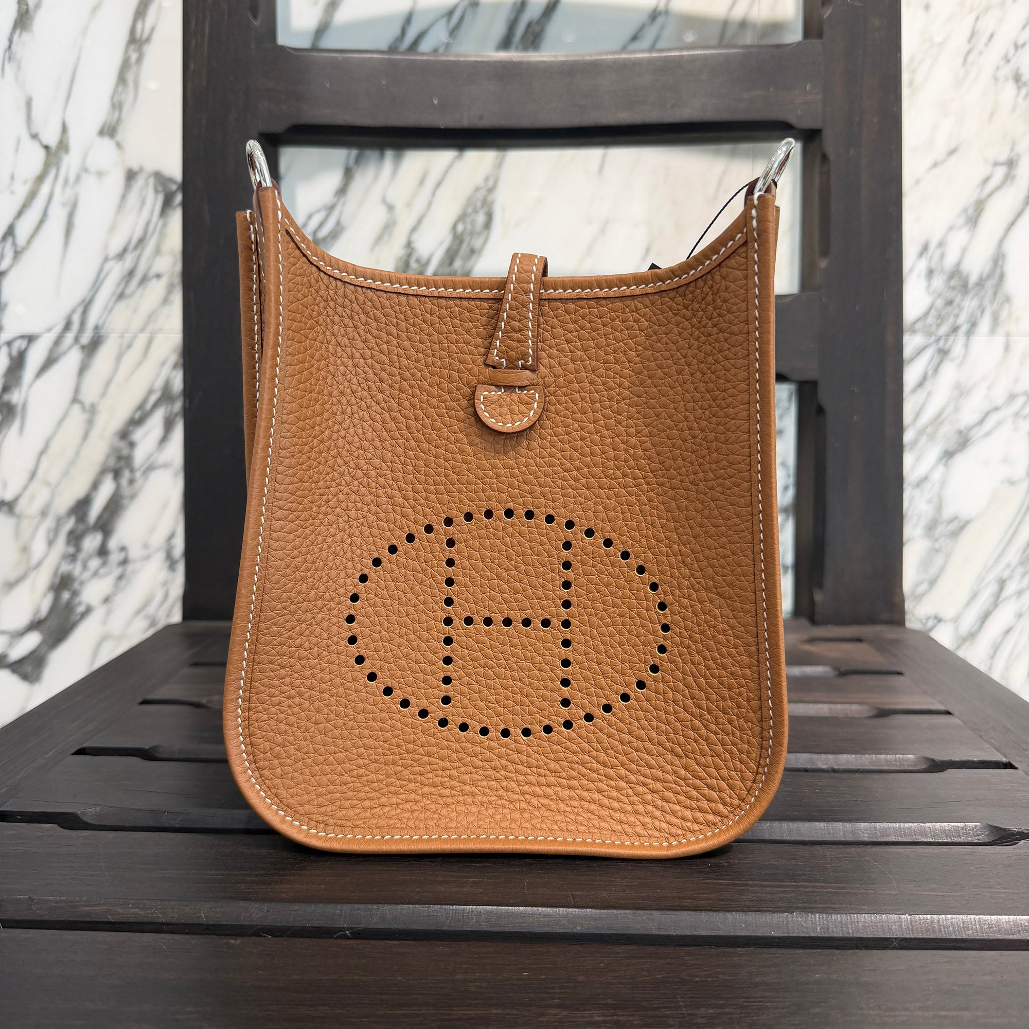 HERMES Evelyn Amazon TPM "Gold" G刻印 エルメス エブリン アマゾン TPM "ゴールド" レザーショルダーバッグ G刻印