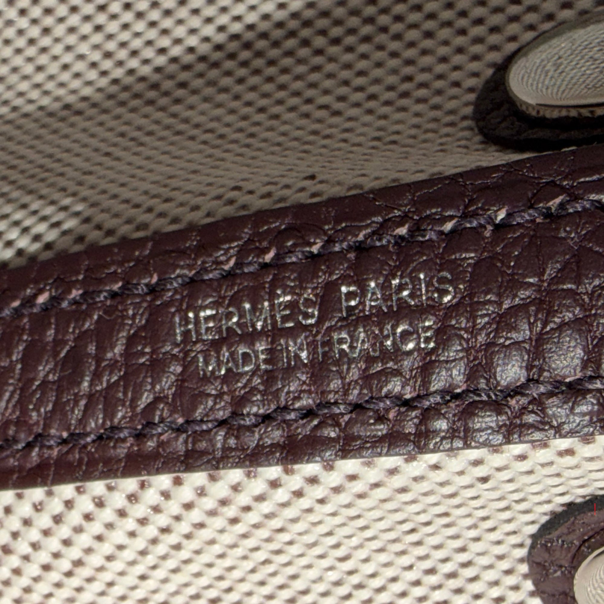 HERMES Neo Garden Party 23 "Rouge Sellier/Ecru" Hand Bag G刻印 エルメス ネオ ガーデンパーティ 23 "ルージュセリエ/エクリュ"ハンドバッグ G刻印