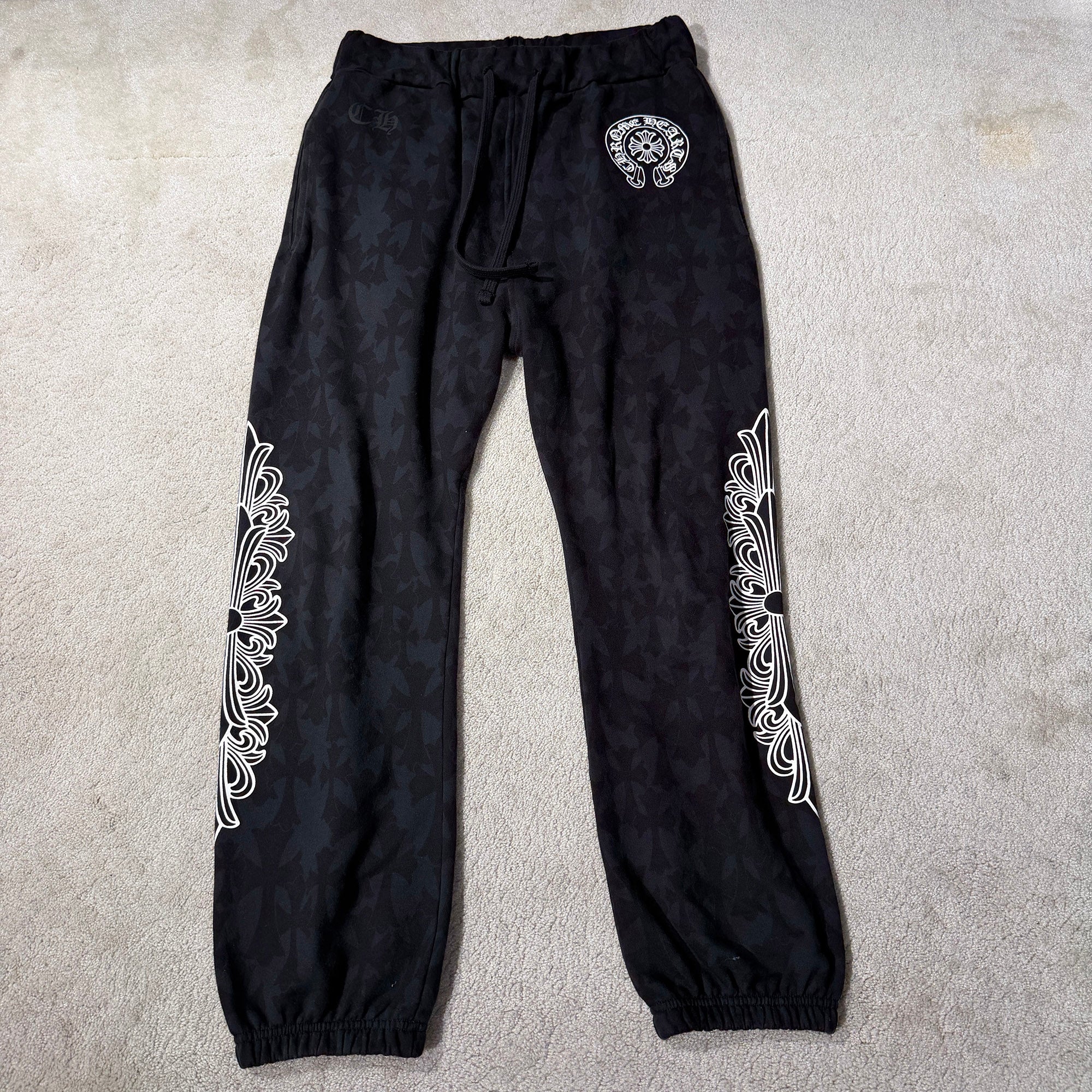 CHROME HEARTS 2024SS Graveyard Cemetery Cross Sweat Long Pants Size L クロムハーツ グレイブヤード セメタリークロス スウェットパンツ サイズL