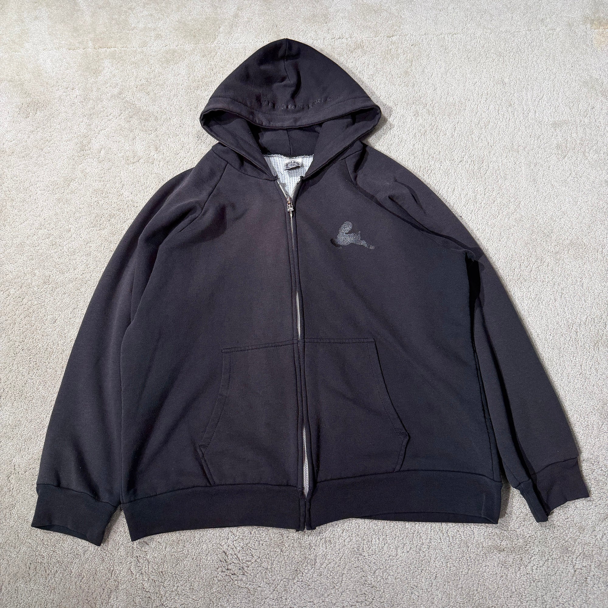 CHROME HEARTS FOTI Harris Teeter Back Knickerbocker Hotel Letter Print Thermal Zip Up Hoodie クロムハーツ フォティ ハリスティーター バックニッカポッカホテル レタープリント サーマル ジップアップ フーディ
