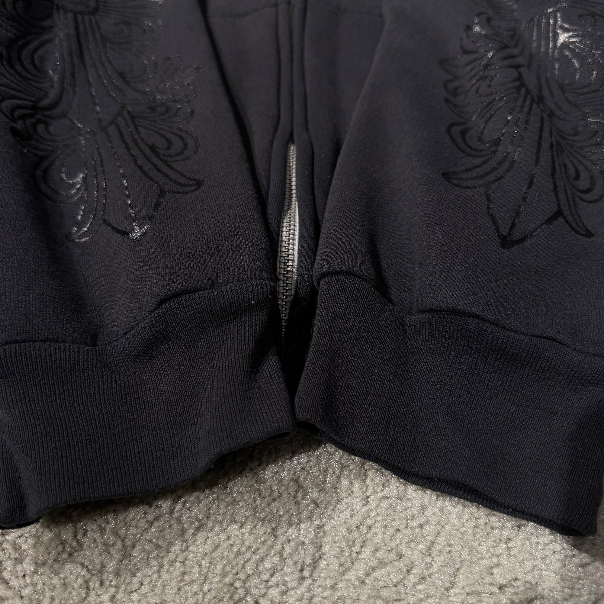 CHROME HEARTS FOTI Harris Teeter Back Knickerbocker Hotel Letter Print Thermal Zip Up Hoodie クロムハーツ フォティ ハリスティーター バックニッカポッカホテル レタープリント サーマル ジップアップ フーディ