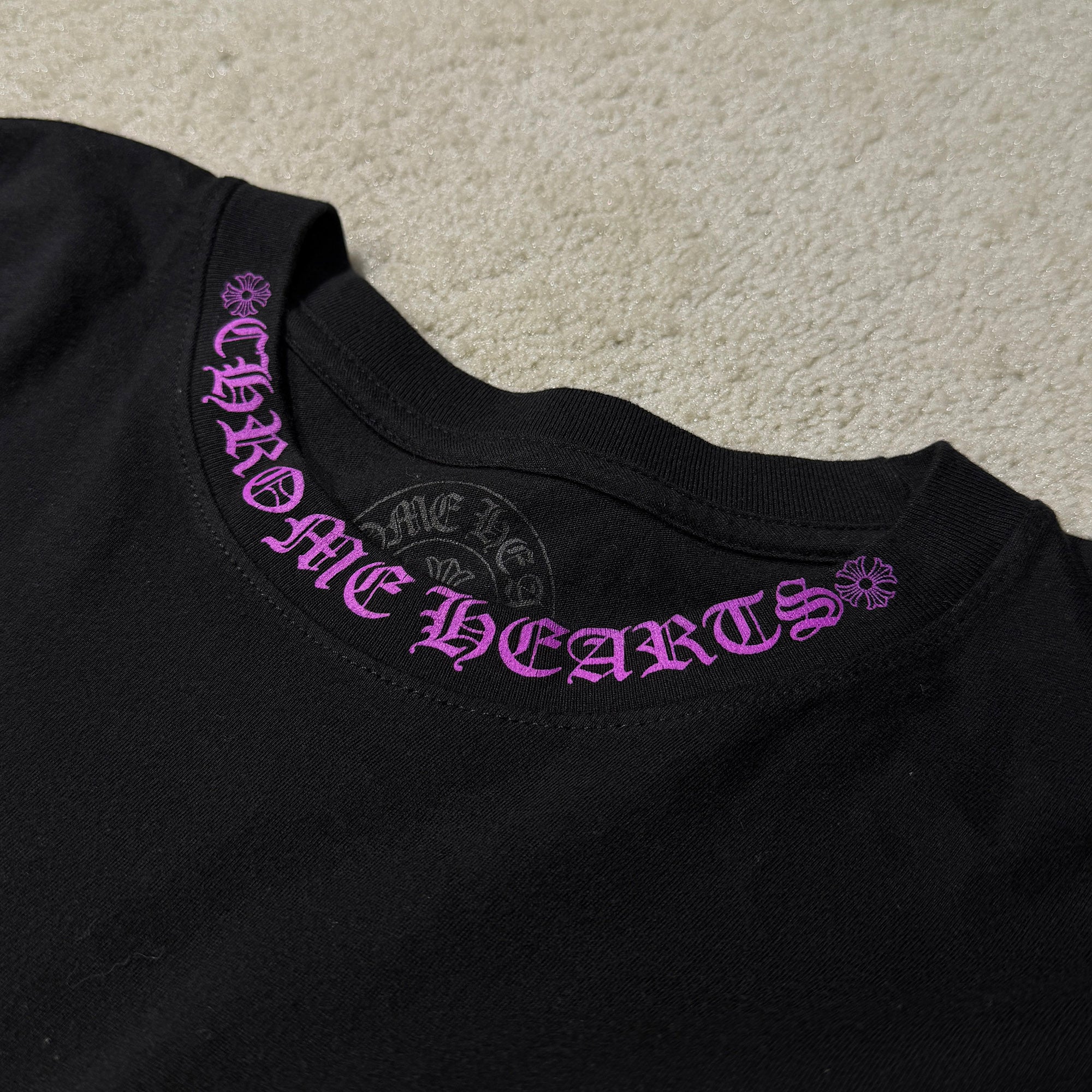 CHROME HEARTS Old English Neck Logo Long Sleeve Tee Size M クロムハーツ オールドイングリッシュ ネックロゴ ロングスリーブTシャツ サイズM
