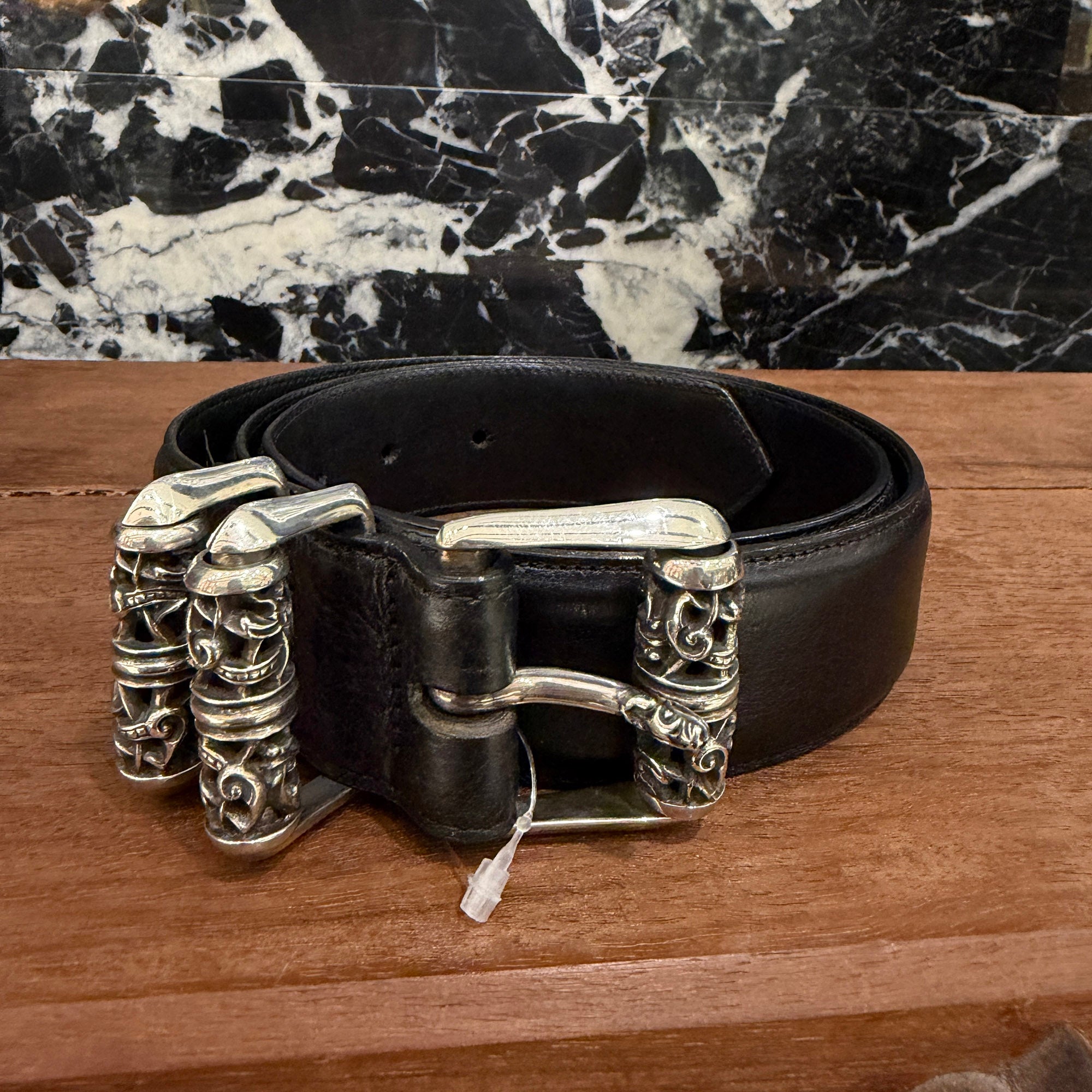 CHROME HEARTS 3PC Celtic Roller Leather Belt Size 36 inch クロムハーツ 3PC ケルティック ローラー レザーベルト サイズ36インチ