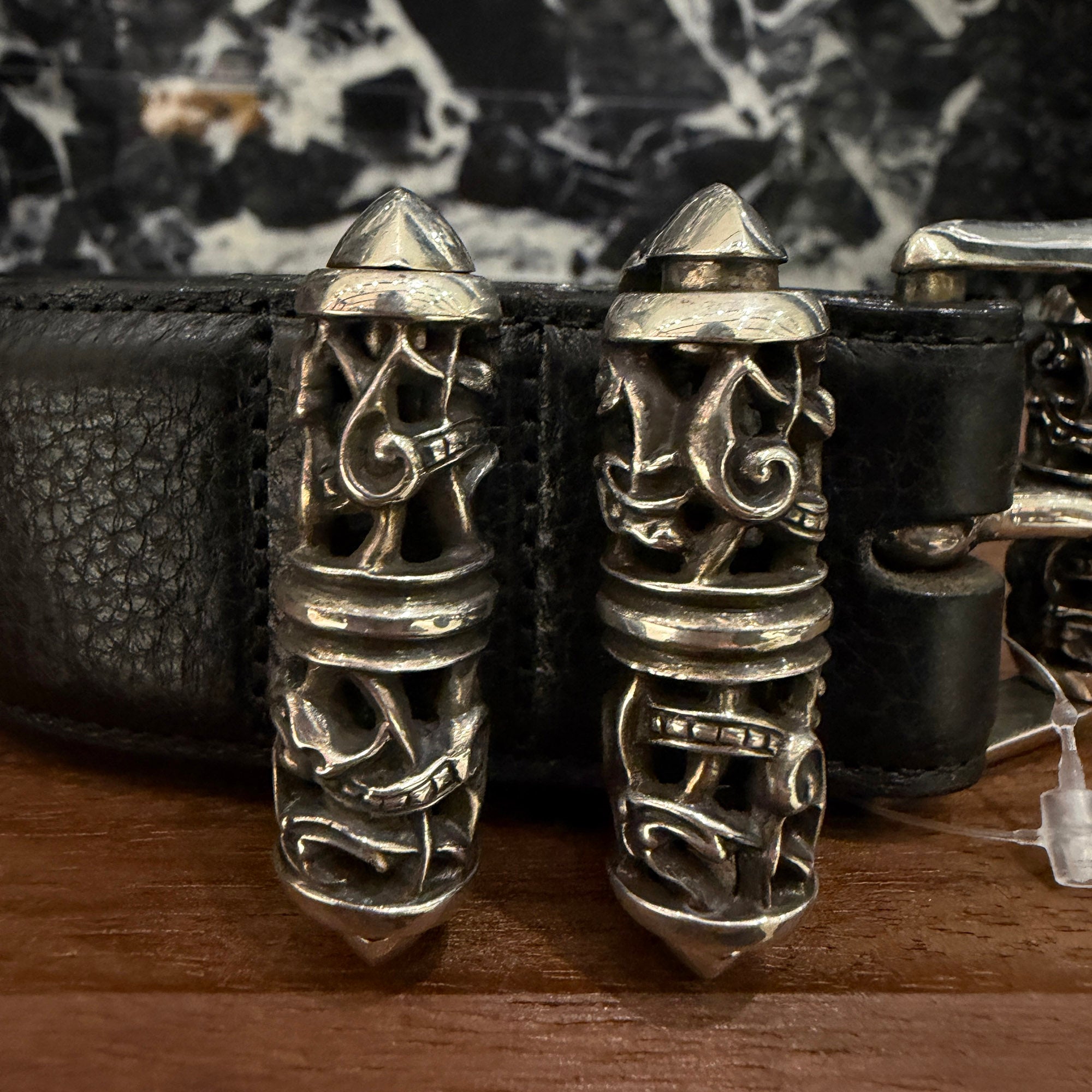CHROME HEARTS 3PC Celtic Roller Leather Belt Size 36 inch クロムハーツ 3PC ケルティック ローラー レザーベルト サイズ36インチ