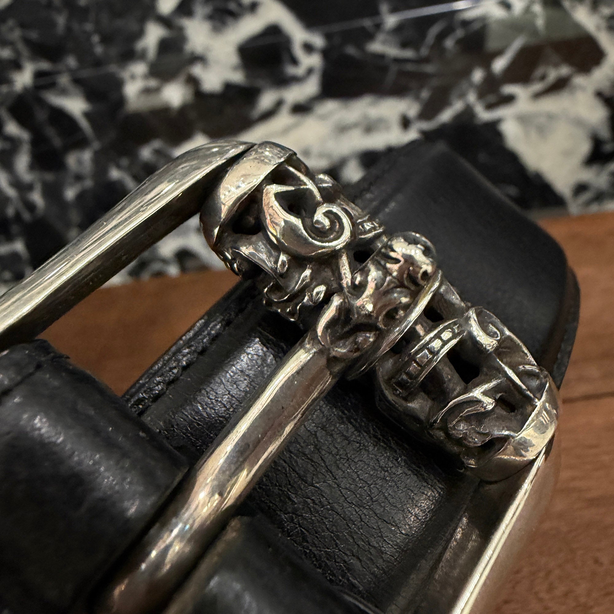 CHROME HEARTS 3PC Celtic Roller Leather Belt Size 36 inch クロムハーツ 3PC ケルティック ローラー レザーベルト サイズ36インチ