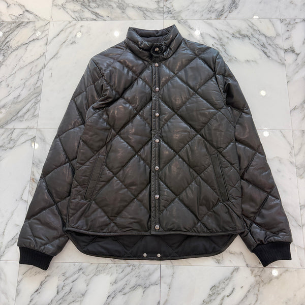 CHROME HEARTS Quilted Cross Ball Button Down Jacket Size S クロムハーツ キルティング クロスボールボタン ダウンジャケット サイズS