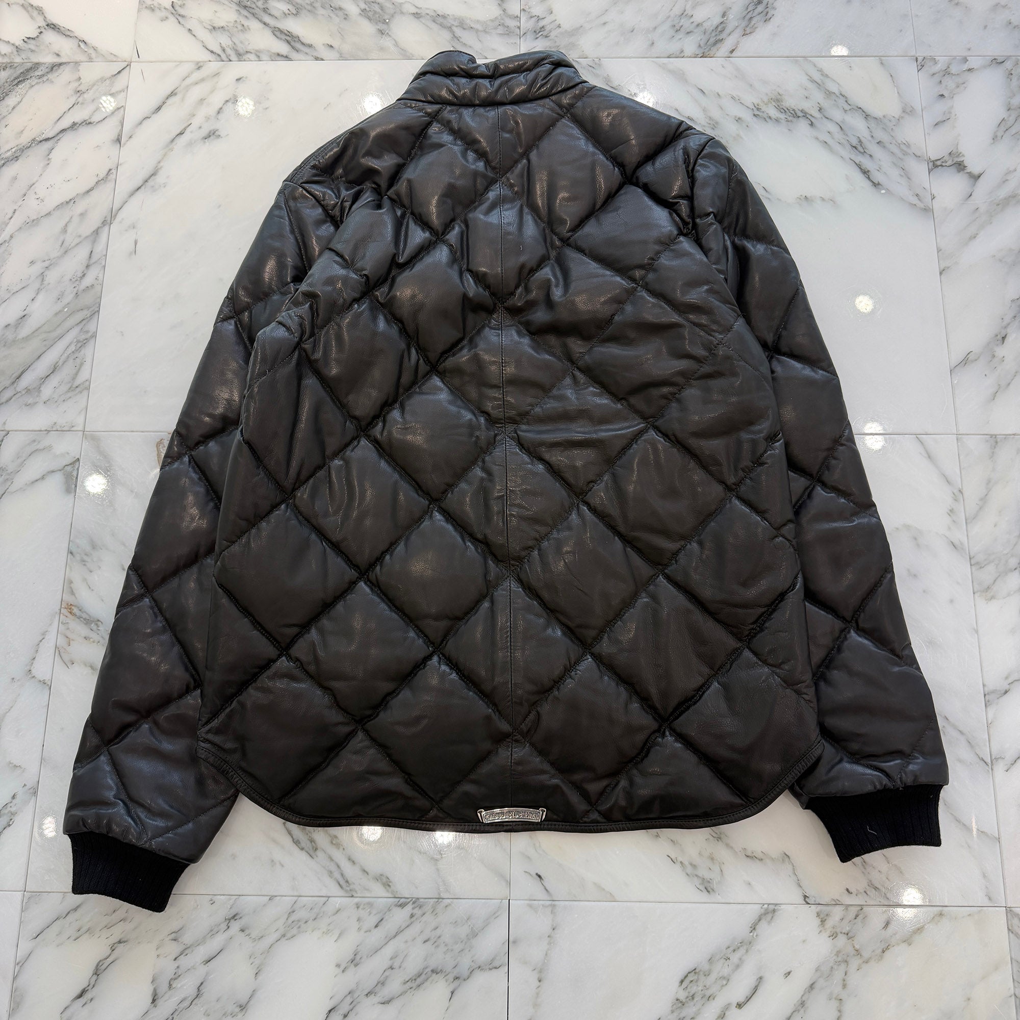 CHROME HEARTS Quilted Cross Ball Button Down Jacket Size S クロムハーツ キルティング クロスボールボタン ダウンジャケット サイズS