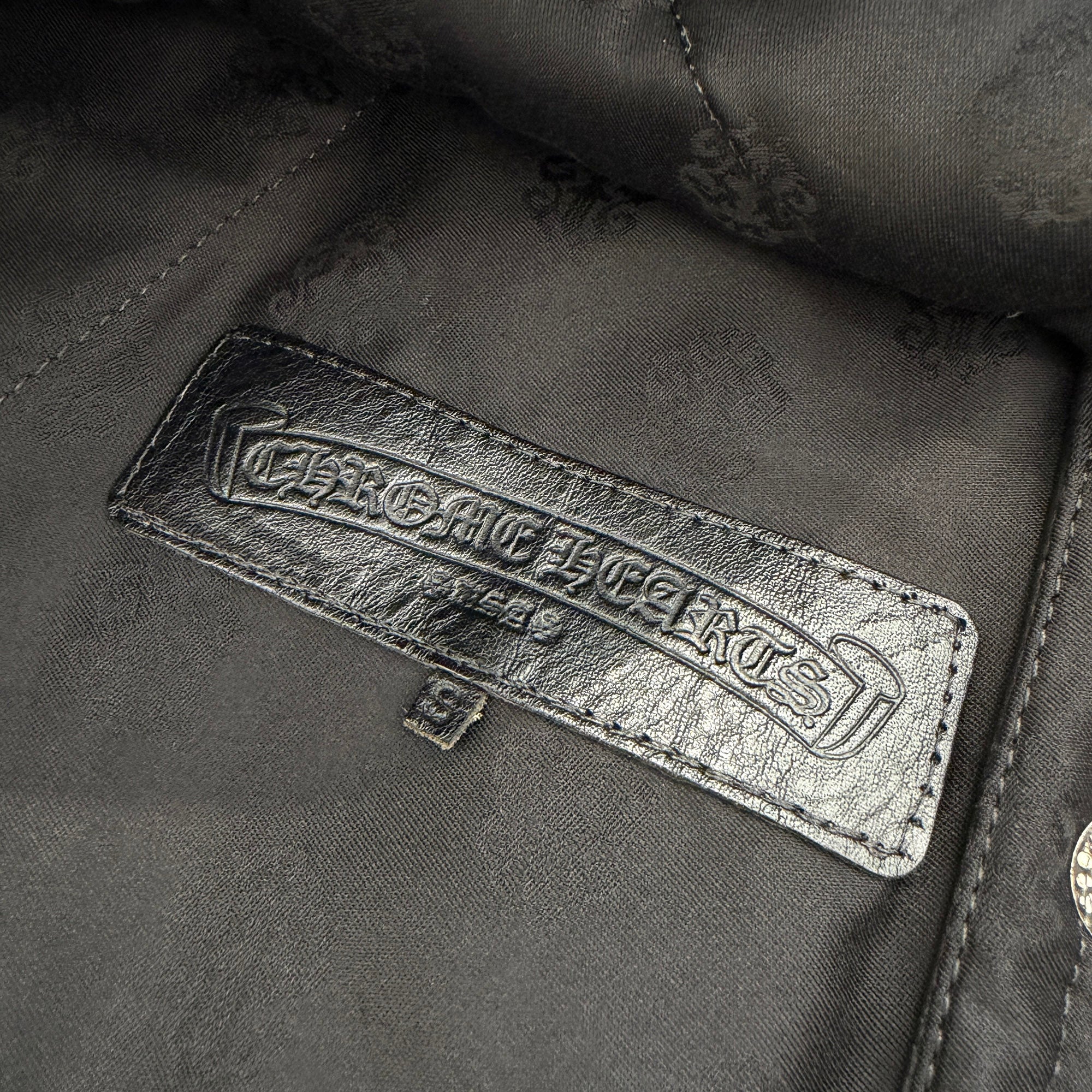 CHROME HEARTS Quilted Cross Ball Button Down Jacket Size S クロムハーツ キルティング クロスボールボタン ダウンジャケット サイズS