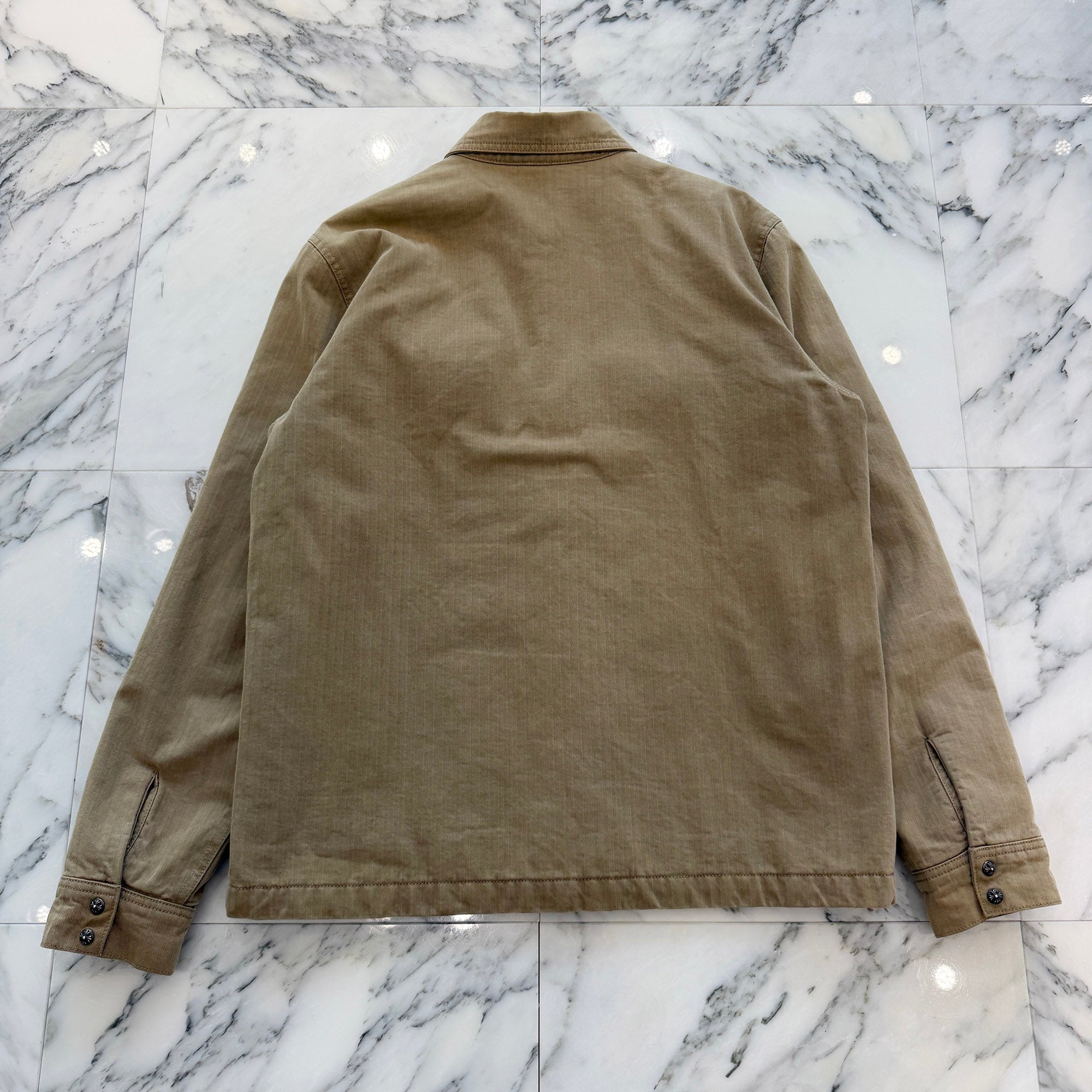 CHROME HEARTS Y NOT WORK DOG Herringbone Shirt Jacket Size L クロムハーツ ワイノット ワークドッグ ヘリンボーン シャツジャケット サイズL