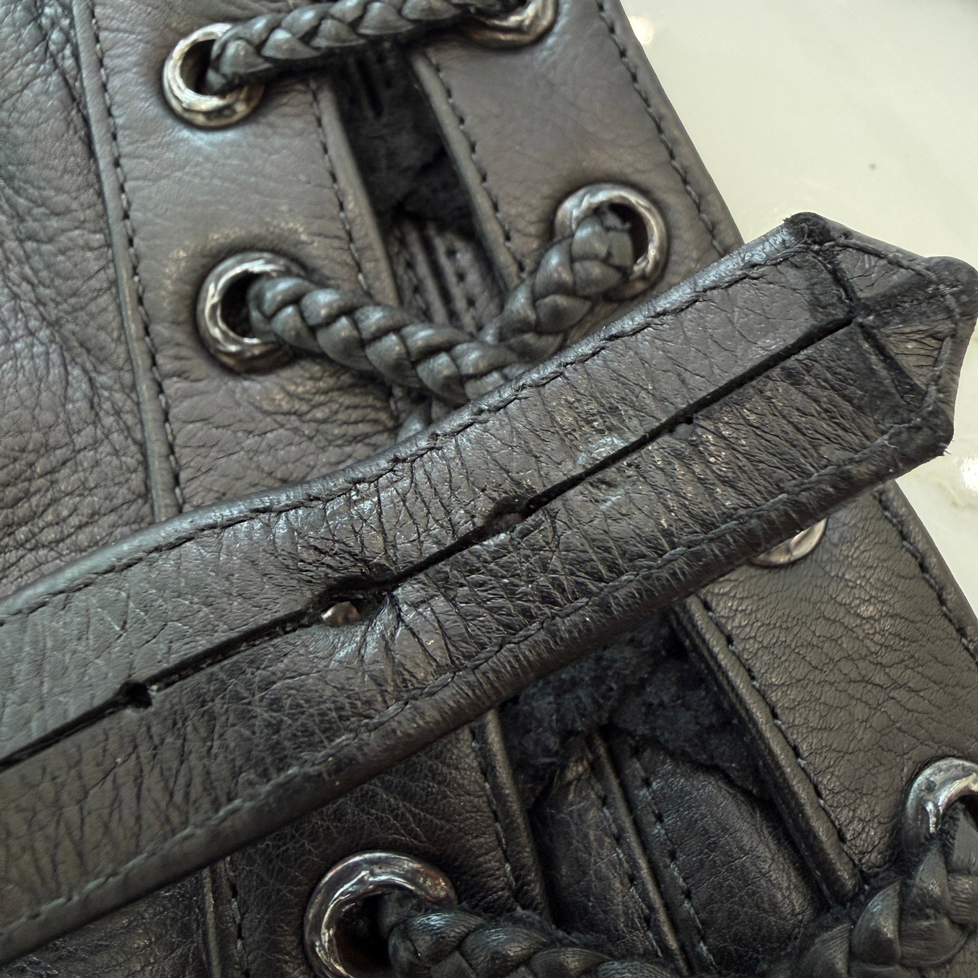 CHROME HEARTS 6 Cross Ball Dagger Zip Leather Vest Size M クロムハーツ 6クロスボール ダガーレザーベスト サイズM