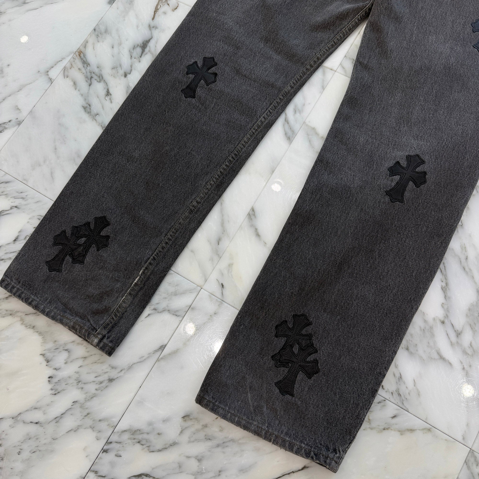 CHROME HEARTS × Levi's 501 VNTG Leather Cross Patch Denim Pants Size 32 クロムハーツ × リーバイス 501 ヴィンテージ レザークロスパッチ デニムパンツ サイズ32