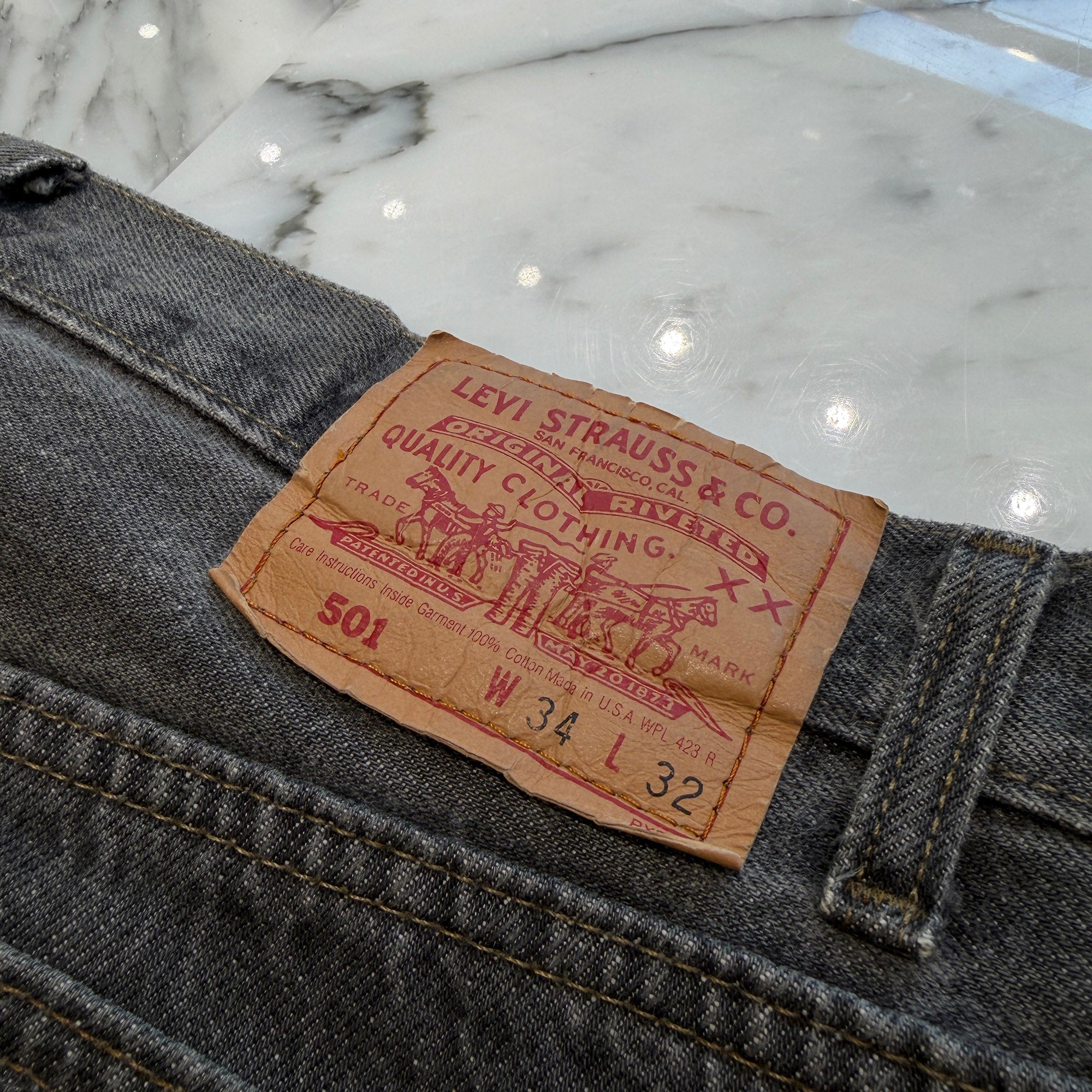 CHROME HEARTS × Levi's 501 VNTG Leather Cross Patch Denim Pants Size 32 クロムハーツ × リーバイス 501 ヴィンテージ レザークロスパッチ デニムパンツ サイズ32