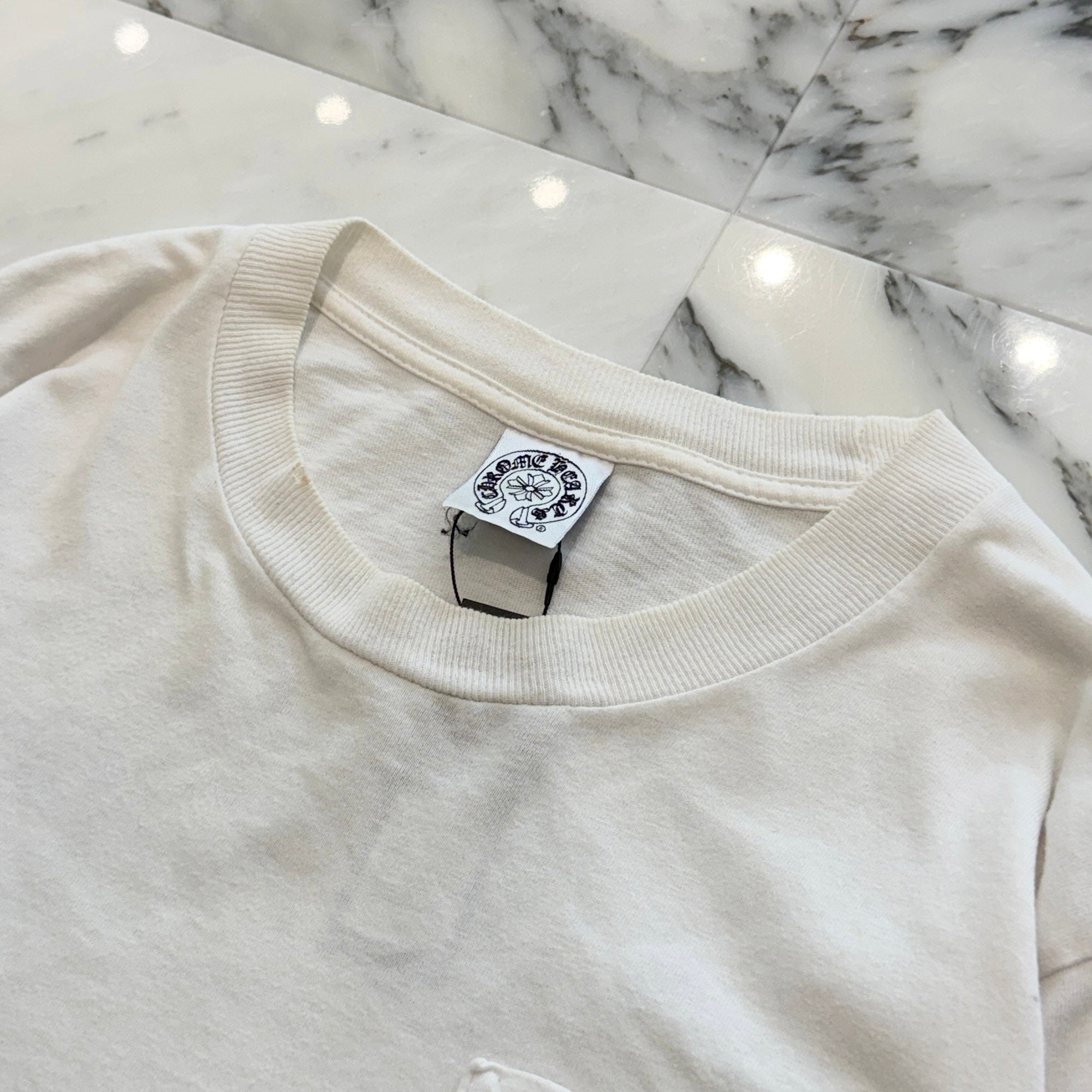 CHROME HEARTS Back Crack Horseshoe Print CH Plus Logo Long Sleeve Tee Size S クロムハーツ バック クラック ホースシュープリント CHプラス ロゴ ロングスリーブ Tシャツ サイズS