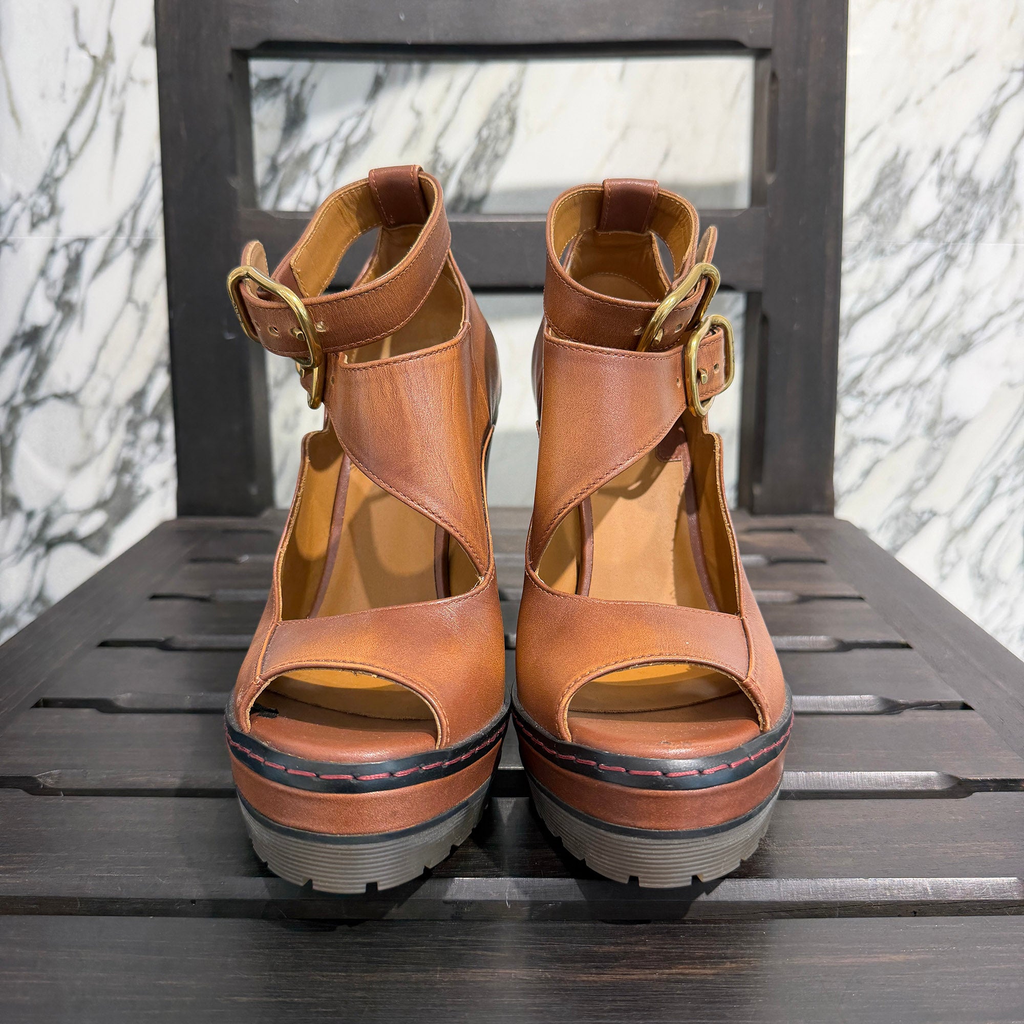 Chloé 2020AW Platform Leather Sandals CHC20U312L1 Size 37 (約23.5cm〜24.0cm) クロエ プラットフォームレザーサンダル サイズ 37 (約23.5cm〜24.0cm)