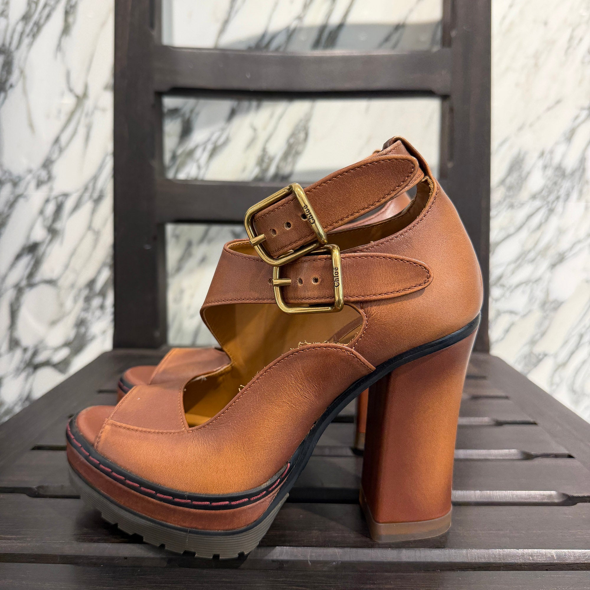 Chloé 2020AW Platform Leather Sandals CHC20U312L1 Size 37 (約23.5cm〜24.0cm) クロエ プラットフォームレザーサンダル サイズ 37 (約23.5cm〜24.0cm)