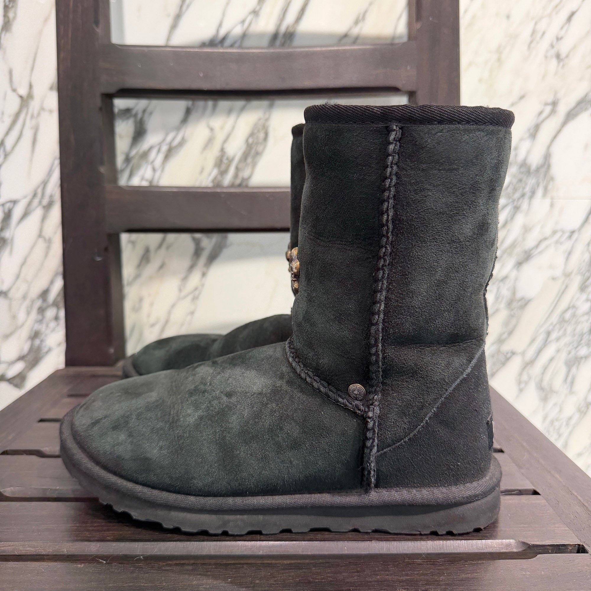 CHROME HEARTS × UGG Custom Suede Leather Shearling Boots Size JP24.0cm クロムハーツ×アグー カスタム スエードレザー ムートンブーツ サイズJP24.0cm