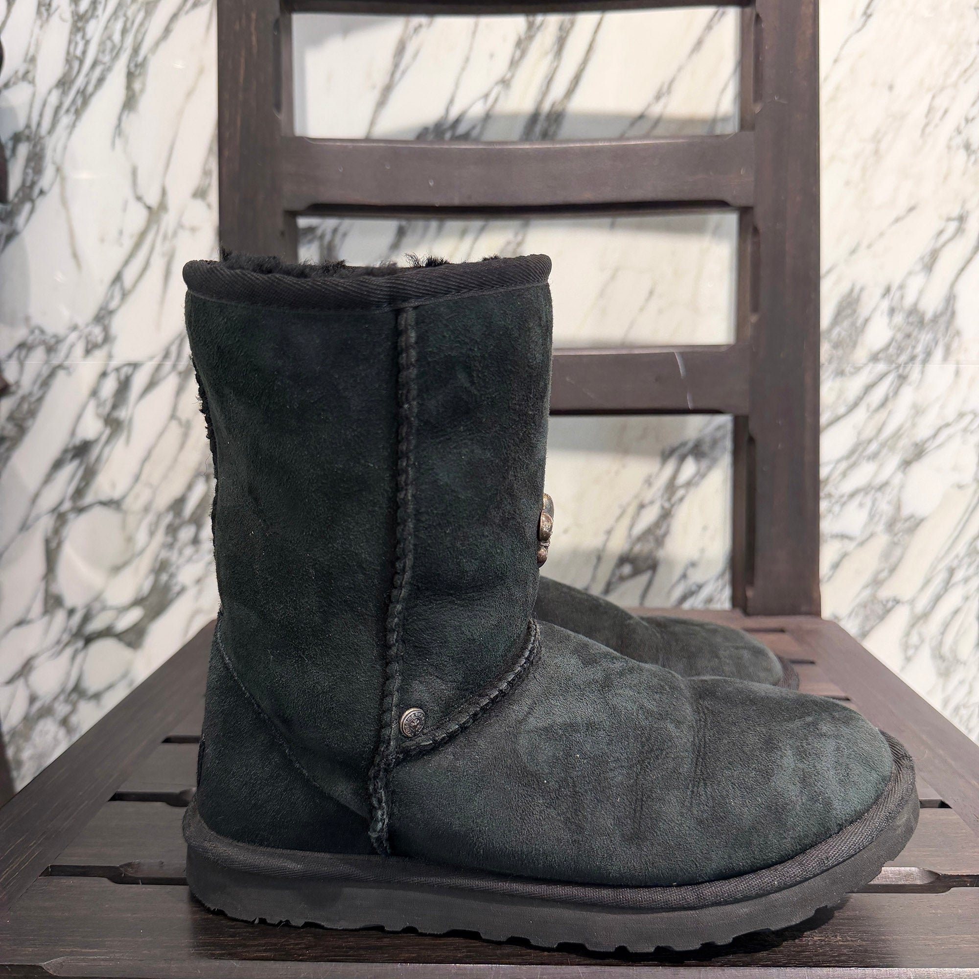 CHROME HEARTS × UGG Custom Suede Leather Shearling Boots Size JP24.0cm クロムハーツ×アグー カスタム スエードレザー ムートンブーツ サイズJP24.0cm