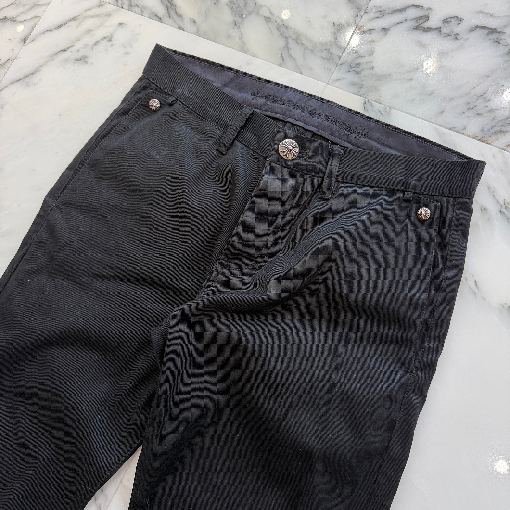 CHROME HEARTS Cemetery Cross Leather Patch Chino Pants Size 32 クロムハーツ セメタリー クロスレザーパッチ チノパンツ サイズ32