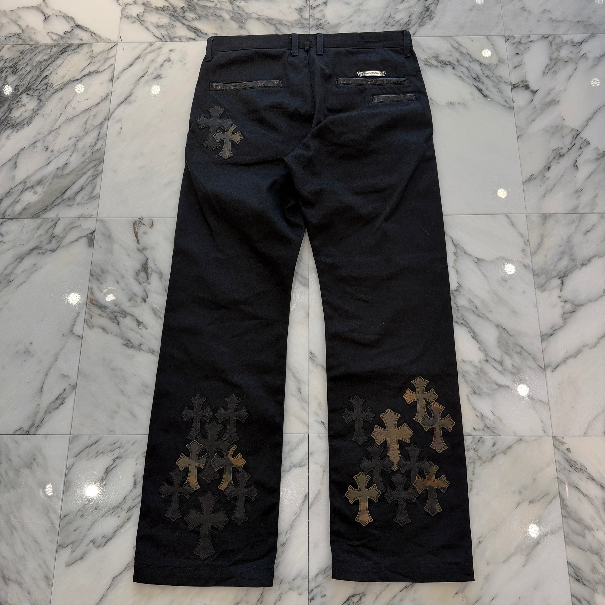 CHROME HEARTS Cemetery Cross Leather Patch Chino Pants Size 32 クロムハーツ セメタリー クロスレザーパッチ チノパンツ サイズ32
