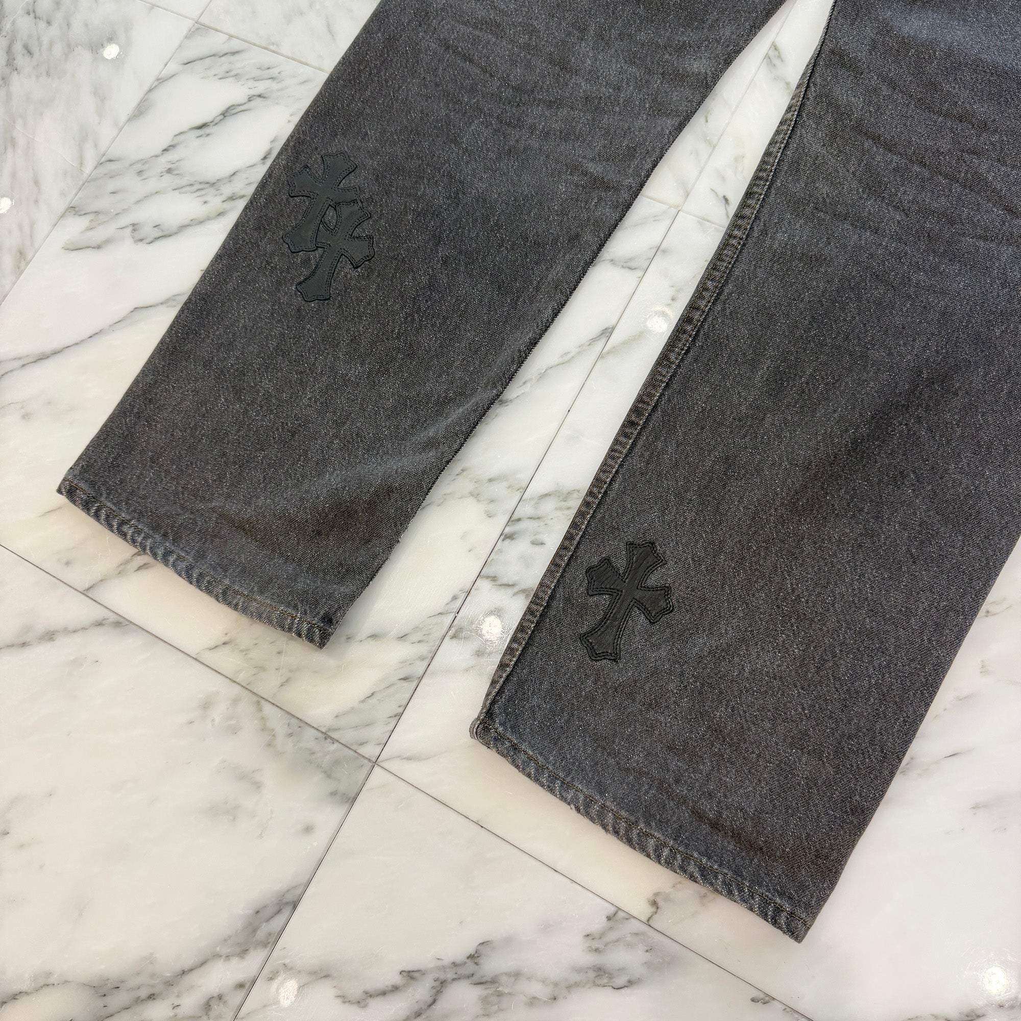 CHROME HEARTS × Levi's 501 VNTG Leather Cross Patch Denim Pants Size 34 クロムハーツ × リーバイス 501 ヴィンテージ レザークロスパッチ デニムパンツ サイズ34