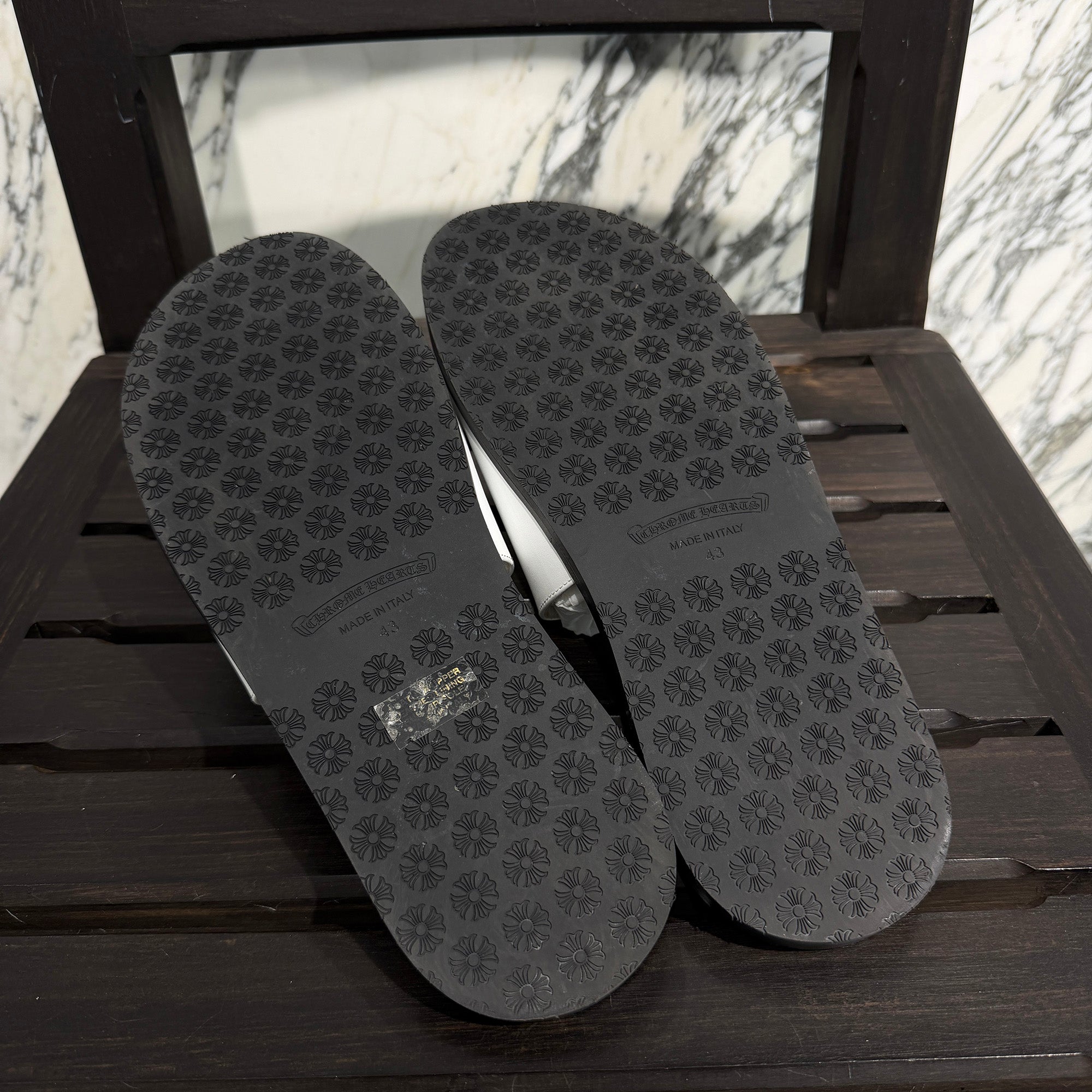 CHROME HEARTS Leather Cross Patch Sandals Size 43 (約27.5cm～28.0cm) クロムハーツ レザークロスパッチ サンダル サイズ43 (約27.5cm～28.0cm)