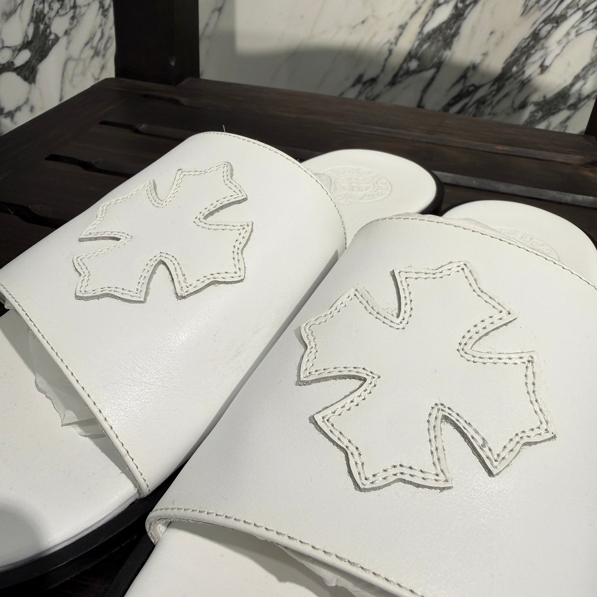CHROME HEARTS Leather Cross Patch Sandals Size 43 (約27.5cm～28.0cm) クロムハーツ レザークロスパッチ サンダル サイズ43 (約27.5cm～28.0cm)