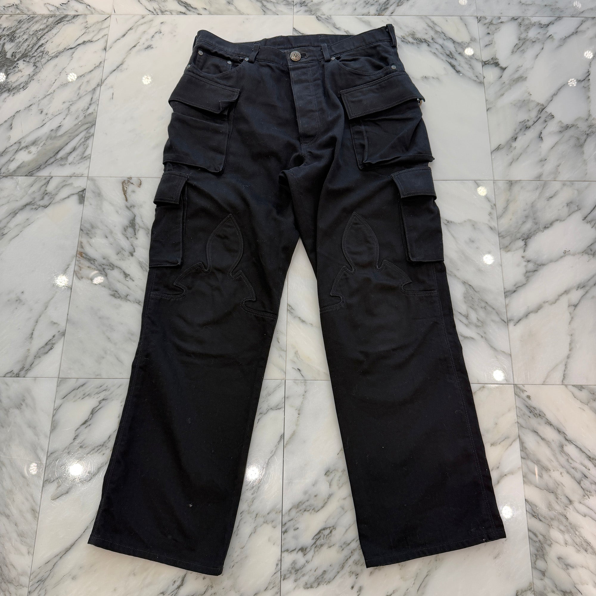 CHROME HEARTS Fatigue Flare Knee Cargo Cotton Long Pants Size 34 クロムハーツ ファティーグ フレアニー カーゴ コットン ロングパンツ サイズ34