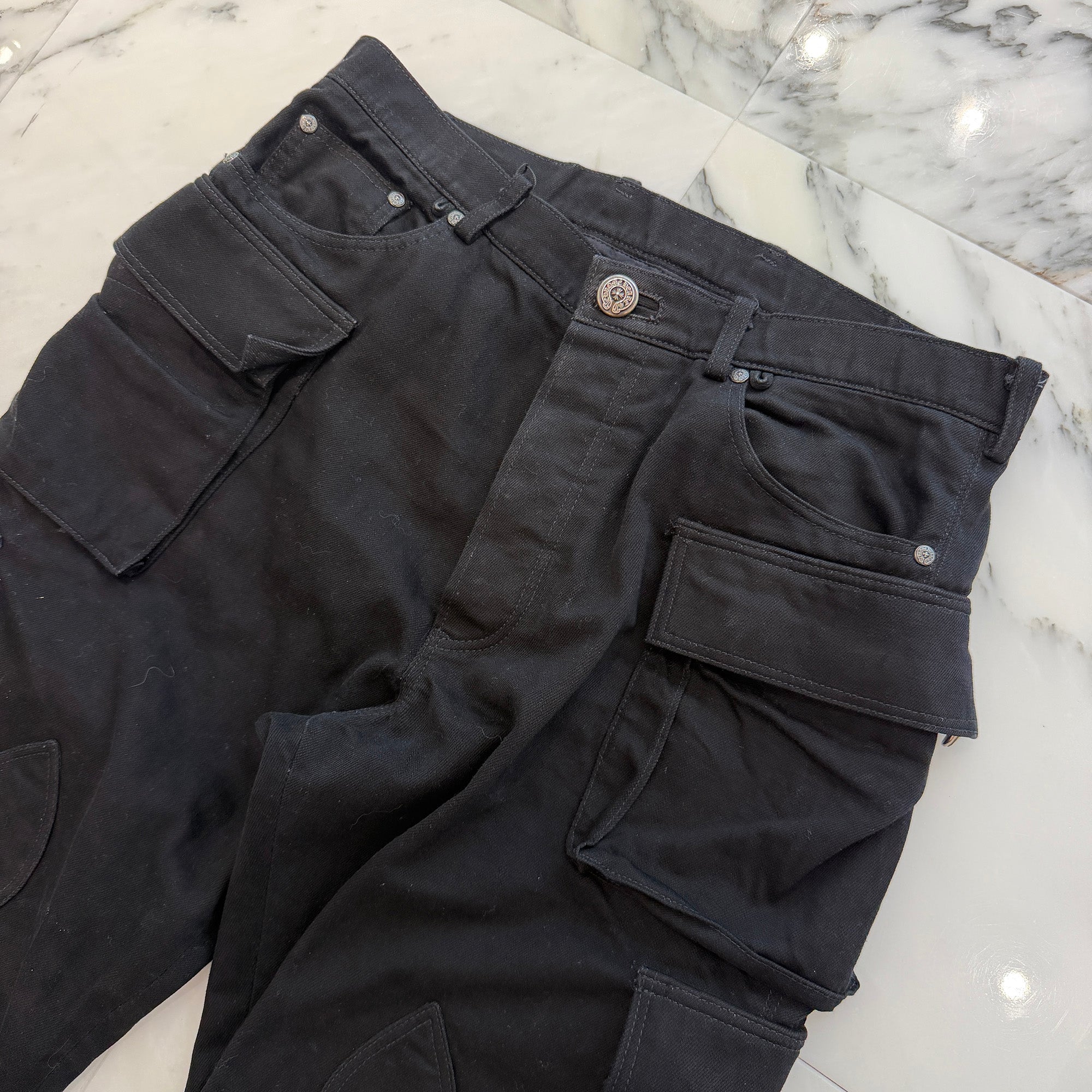 CHROME HEARTS Fatigue Flare Knee Cargo Cotton Long Pants Size 34 クロムハーツ ファティーグ フレアニー カーゴ コットン ロングパンツ サイズ34