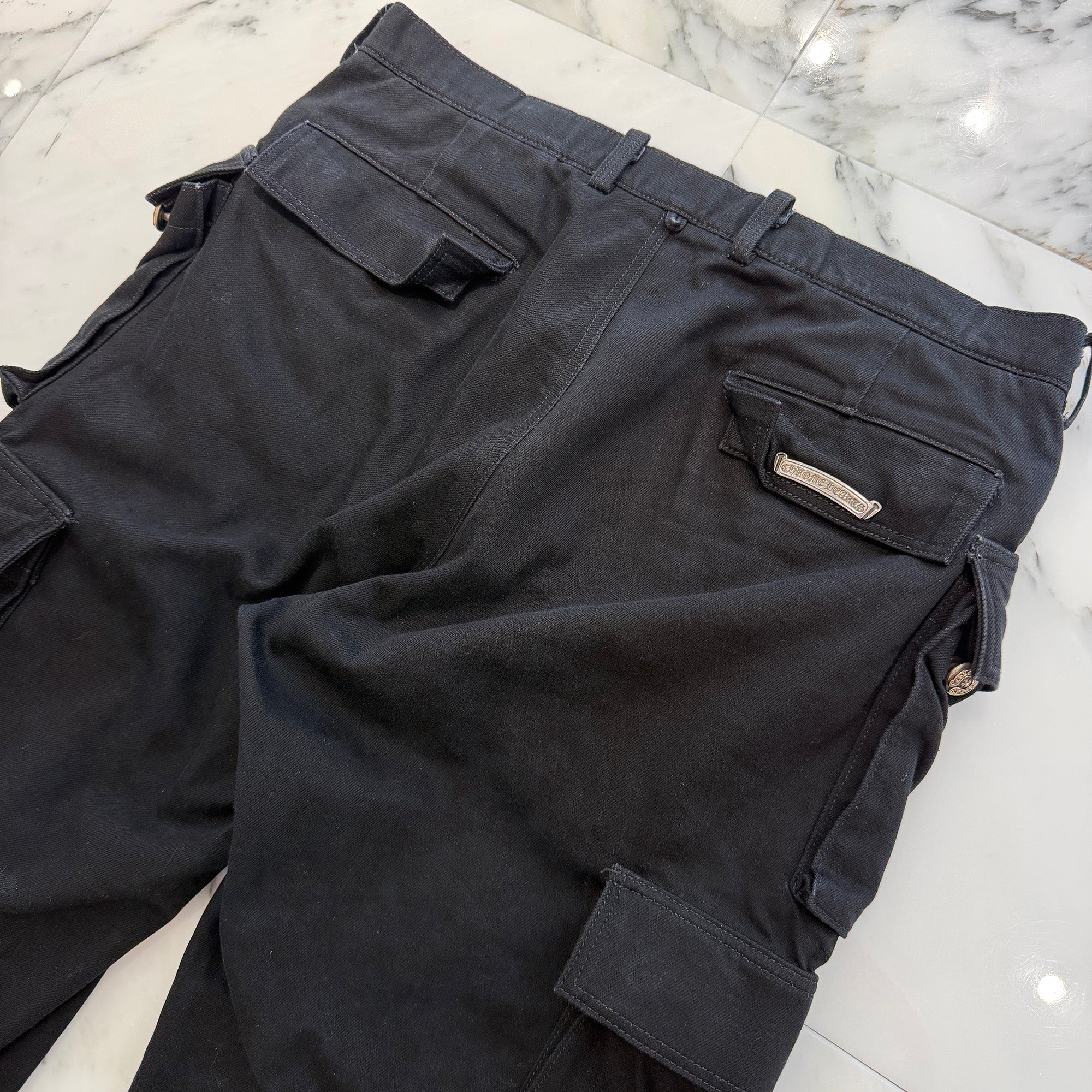CHROME HEARTS Fatigue Flare Knee Cargo Cotton Long Pants Size 34 クロムハーツ ファティーグ フレアニー カーゴ コットン ロングパンツ サイズ34