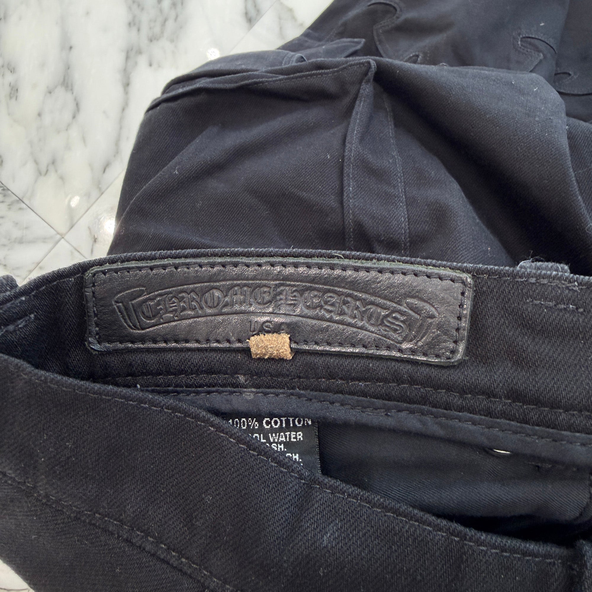 CHROME HEARTS Fatigue Flare Knee Cargo Cotton Long Pants Size 34 クロムハーツ ファティーグ フレアニー カーゴ コットン ロングパンツ サイズ34