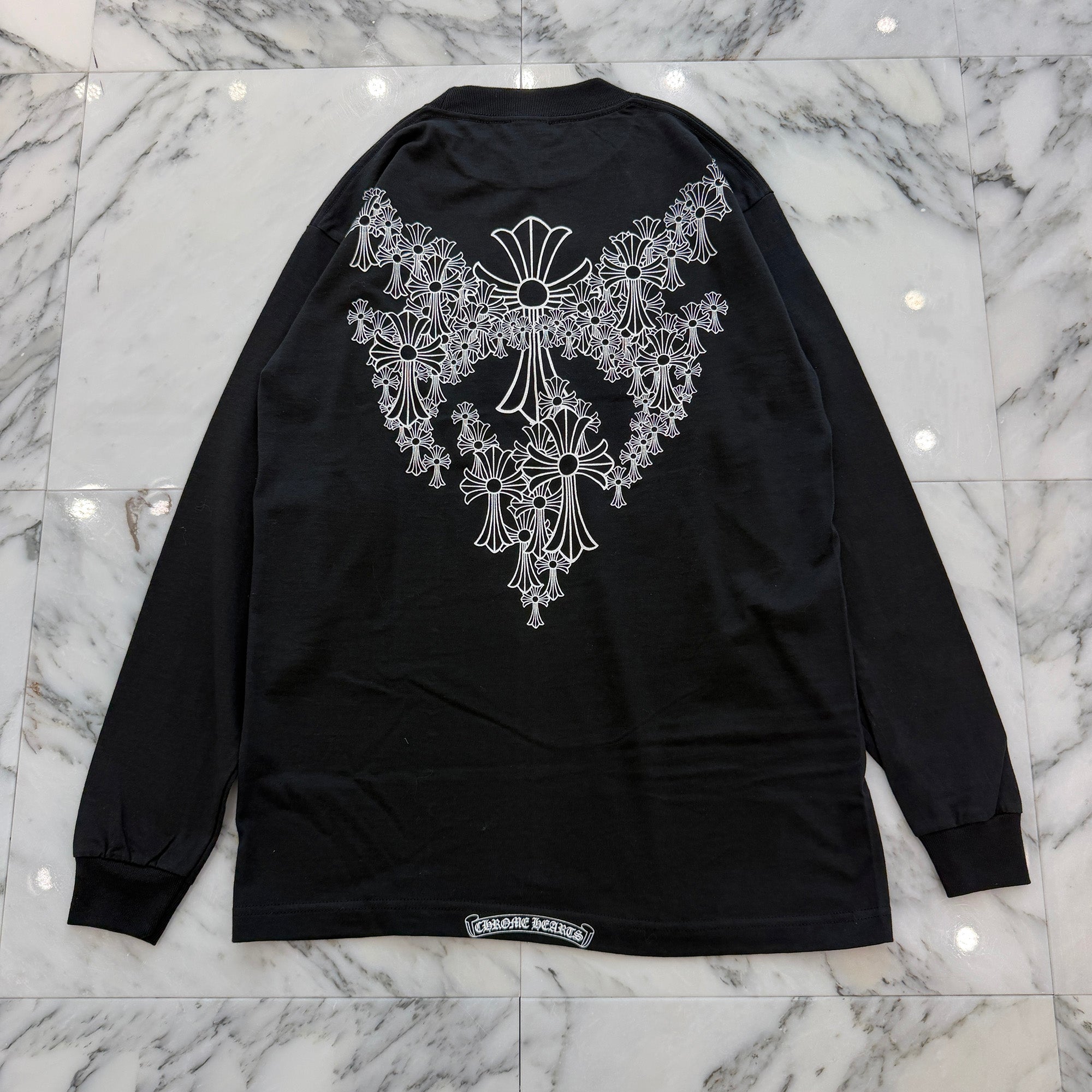 CHROME Back Cemetery Cross Wing Print Long Sleeve Tee Size M クロムハーツ バック セメタリークロスウィング プリント ロングスリーブＴシャツ サイズM