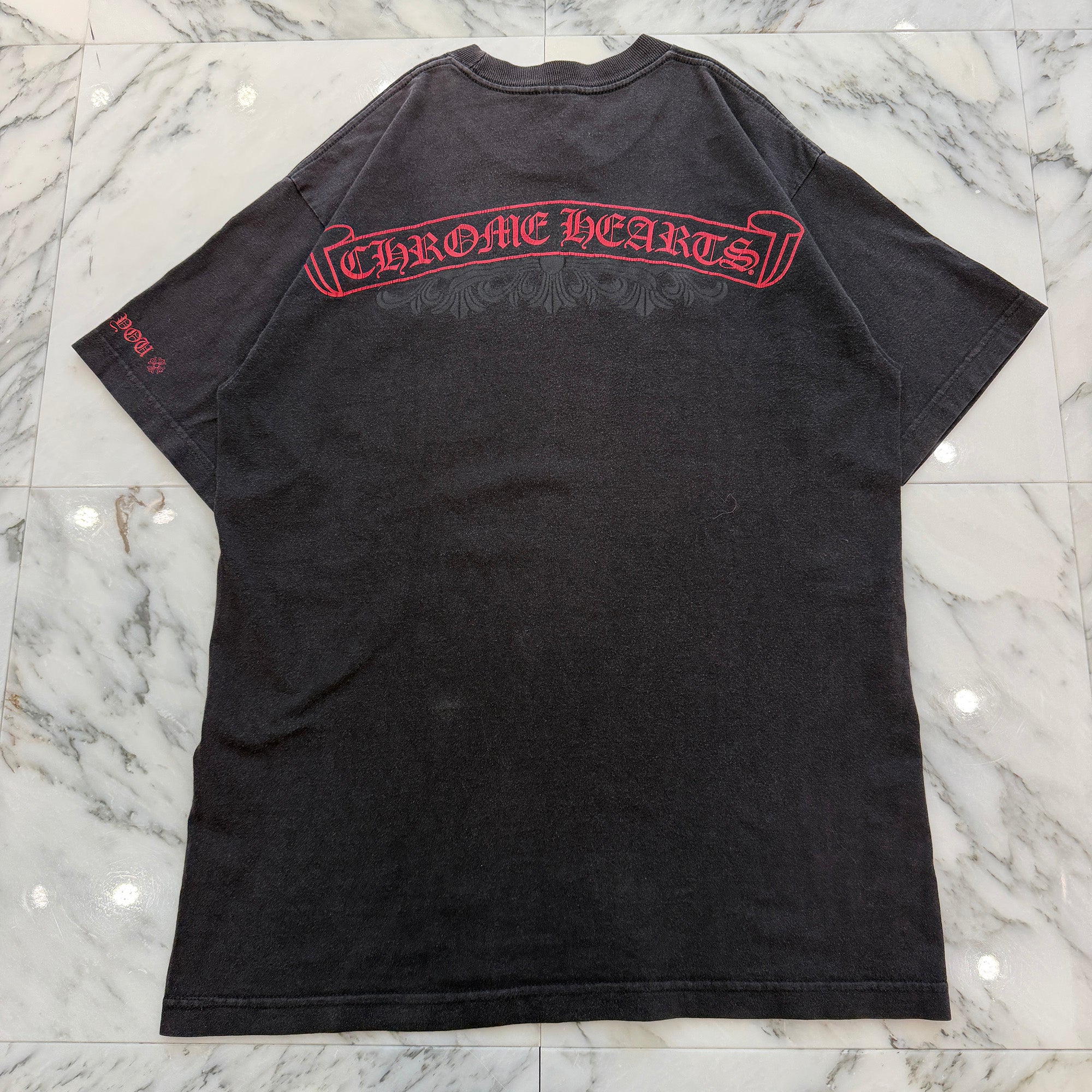 CHROME HEARTS Back Floral Cross Scroll Tee Size L クロムハーツ バック フローラルクロス バックスクロール Tシャツ サイズL