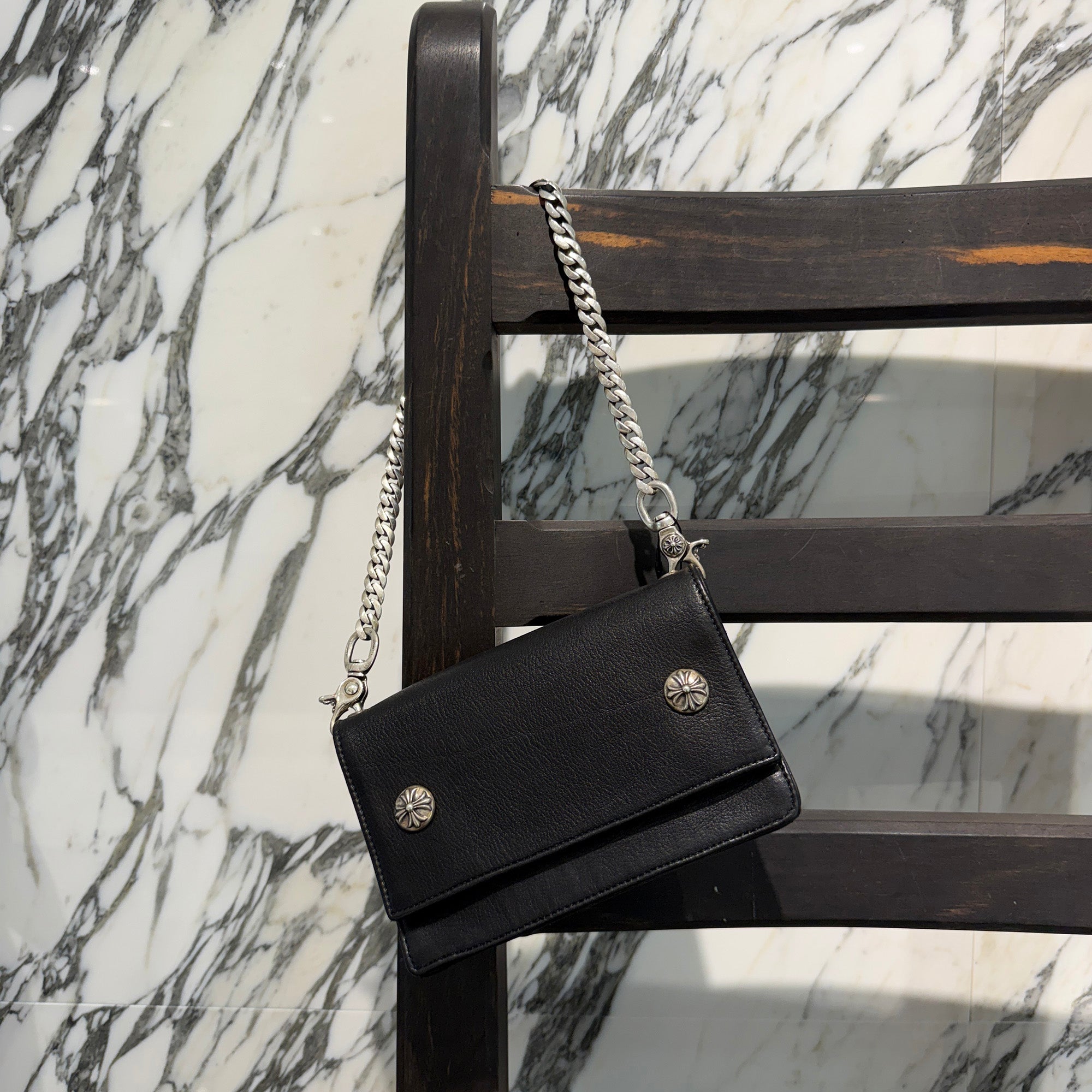 CHROME HEARTS 2CLIP Mini Classic Chain Leather Hand Bag クロムハーツ 2クリップ ミニクラッシックチェーン レザーハンドバッグ