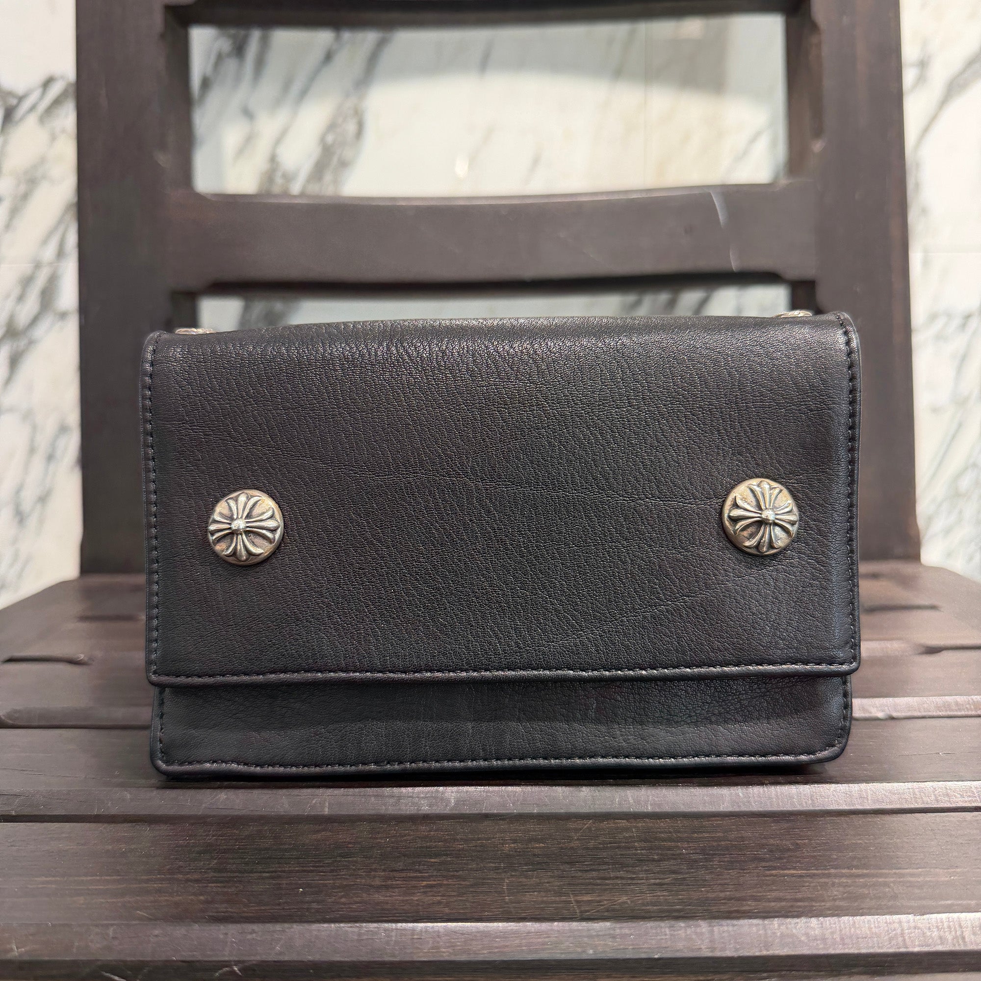 CHROME HEARTS 2CLIP Mini Classic Chain Leather Hand Bag クロムハーツ 2クリップ ミニクラッシックチェーン レザーハンドバッグ