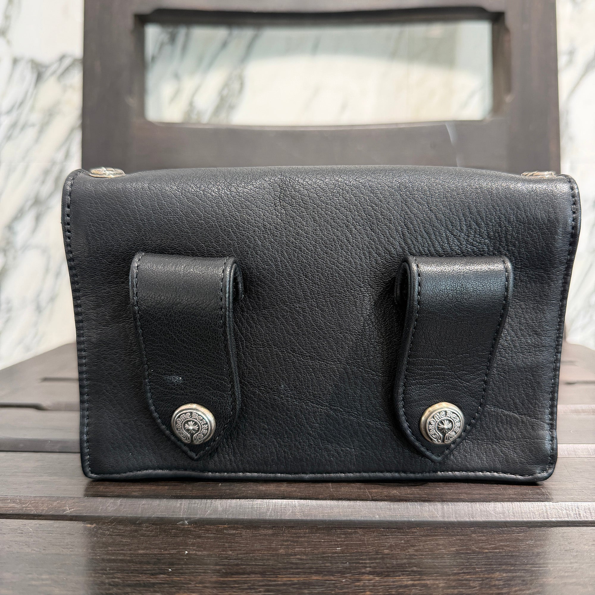 CHROME HEARTS 2CLIP Mini Classic Chain Leather Hand Bag クロムハーツ 2クリップ ミニクラッシックチェーン レザーハンドバッグ