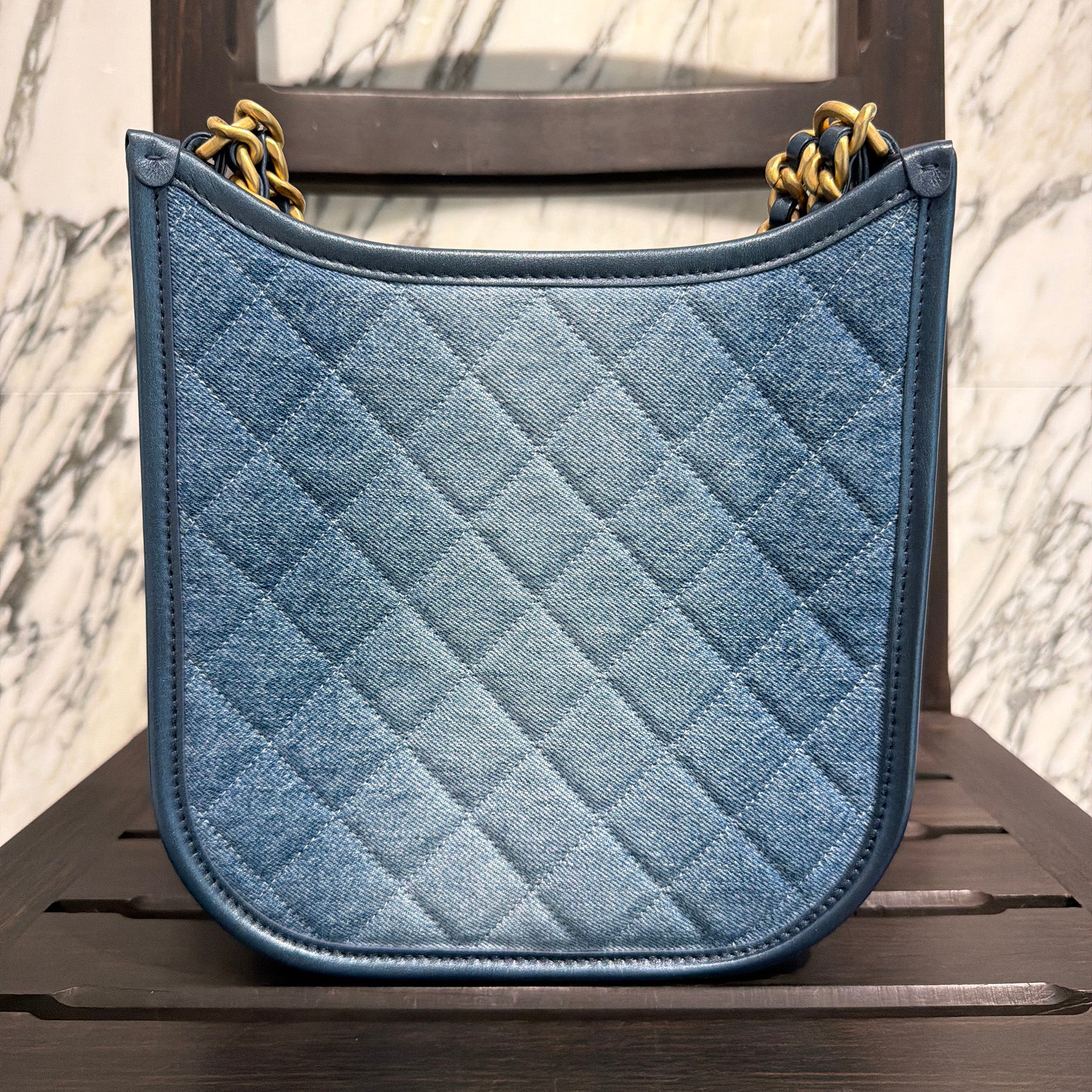 CHANEL 2024SS Denim Matelassé Hobo Chain Shoulder Bag AS4532 シャネル デニムマトラッセ ホーボー チェーンショルダーバッグ