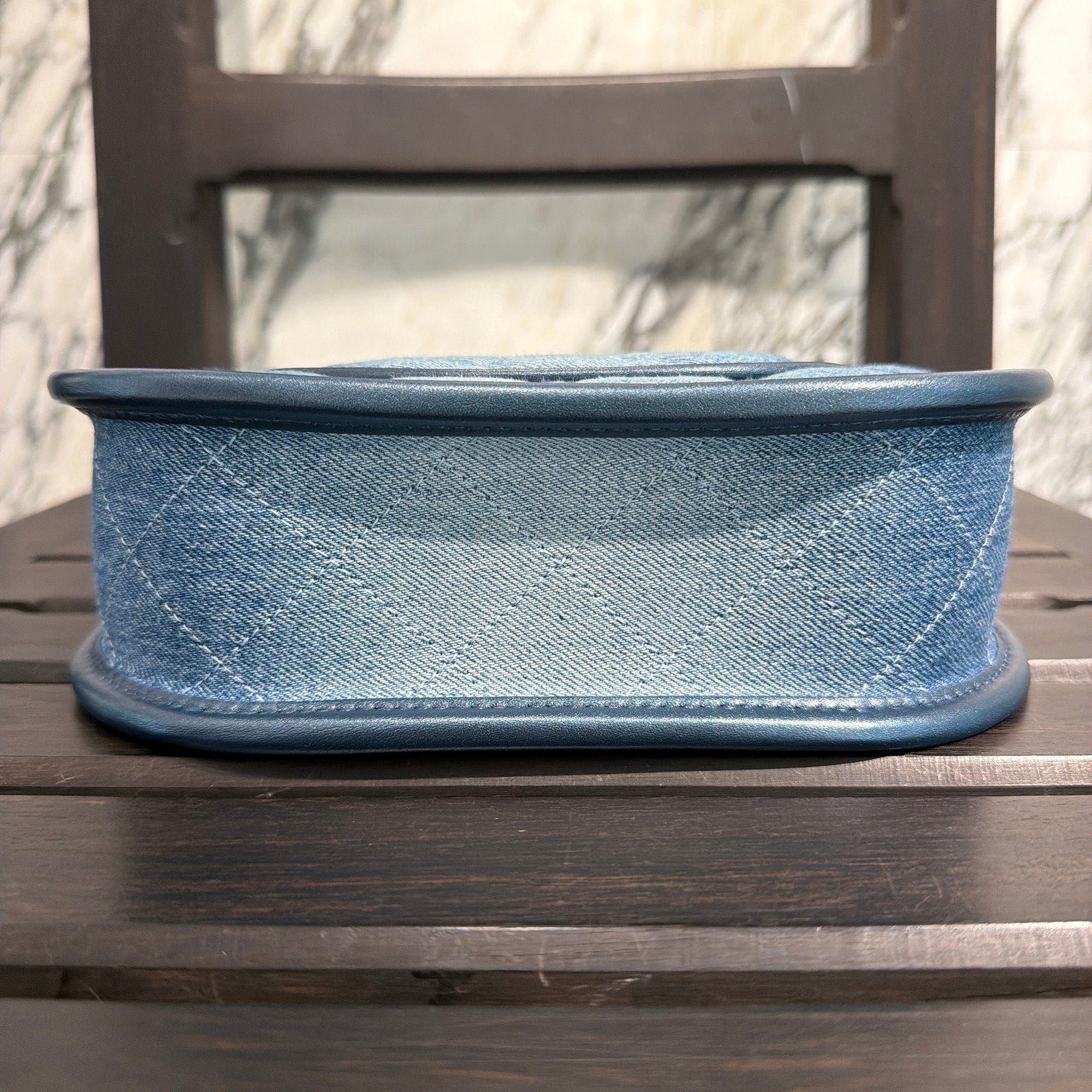 CHANEL 2024SS Denim Matelassé Hobo Chain Shoulder Bag AS4532
