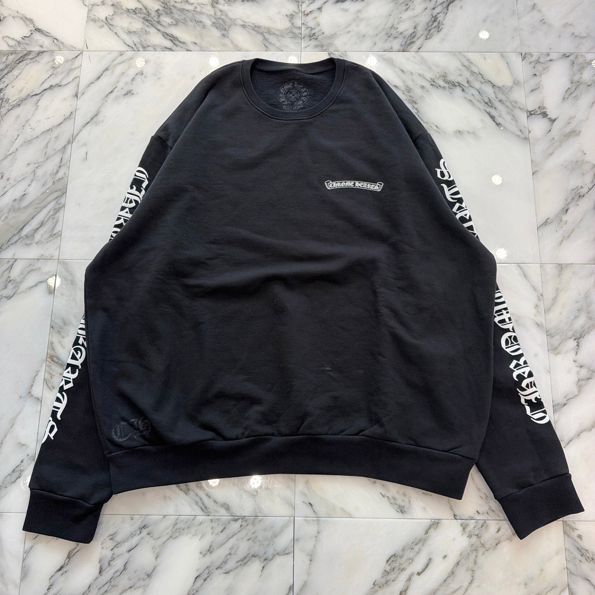CHROME HEARTS Back Scroll Label Crew Neck Sweatshirt Size L クロムハーツ バックスクロールラベルロゴ クルーネックスウェットシャツ サイズL